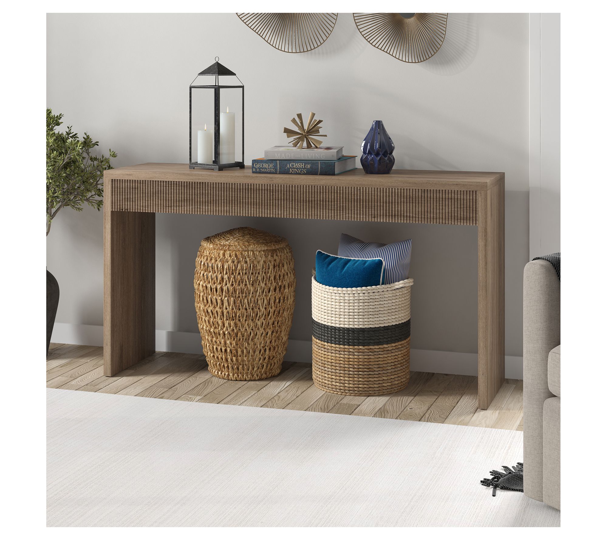 Hudson&Canal Lawrence 55" Wide Rectangular Console Table