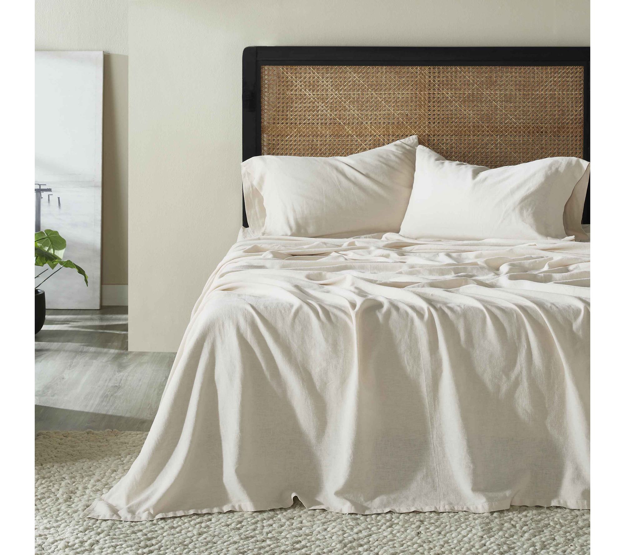 Superior Cotton Linen Blend Sheet Set, Twin/XL