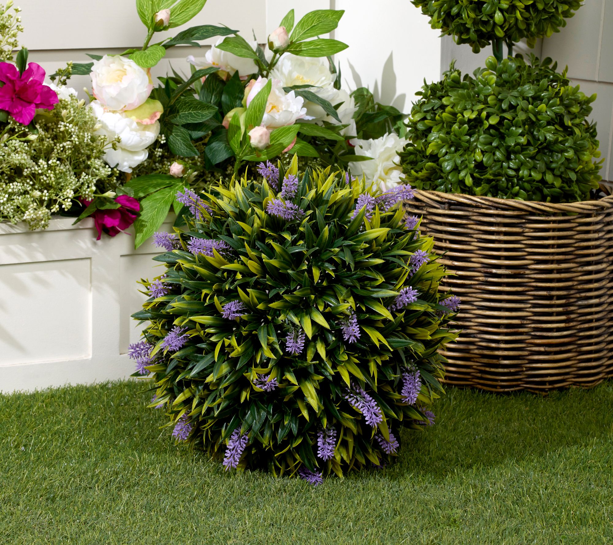 Wicker Park 15" Indoor/Outdoor Faux Floral Spring Sphere