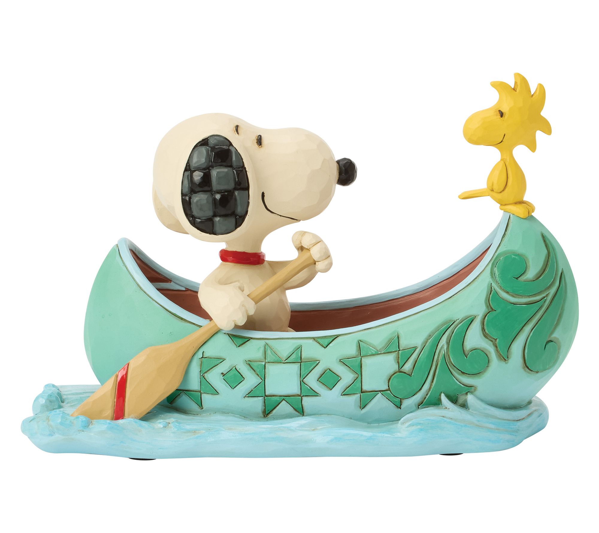 Peanuts by Jim Shore Snoopy and Woodstock in Canoe Figurine