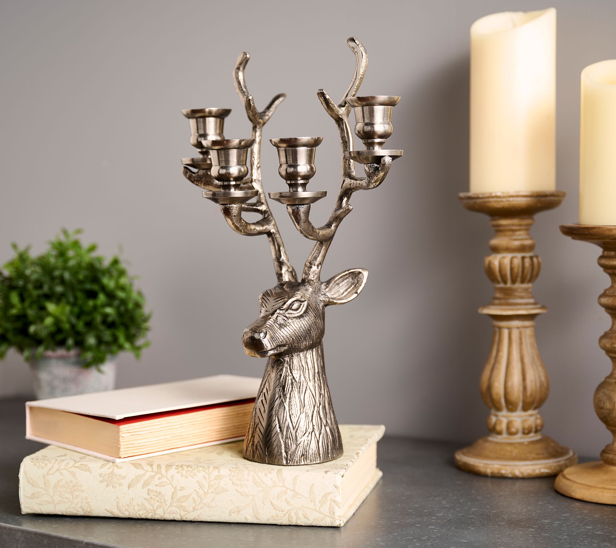"As Is" Mrs. H by Dee Hilfiger Staghead Candelabra