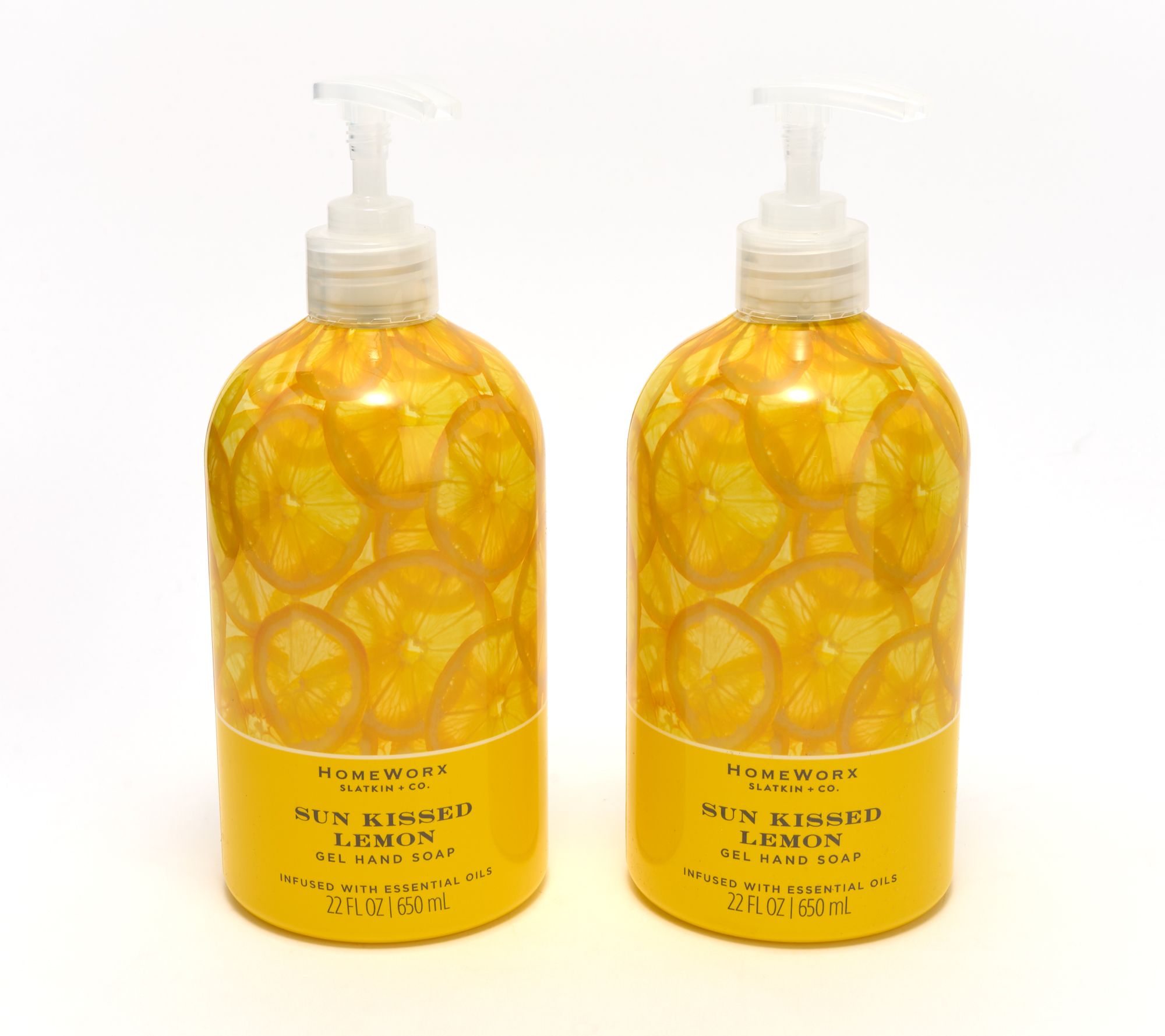  HomeWorx by Slatkin + Co. S/2 22oz Sunkissed Lemon Gel Hand Soap