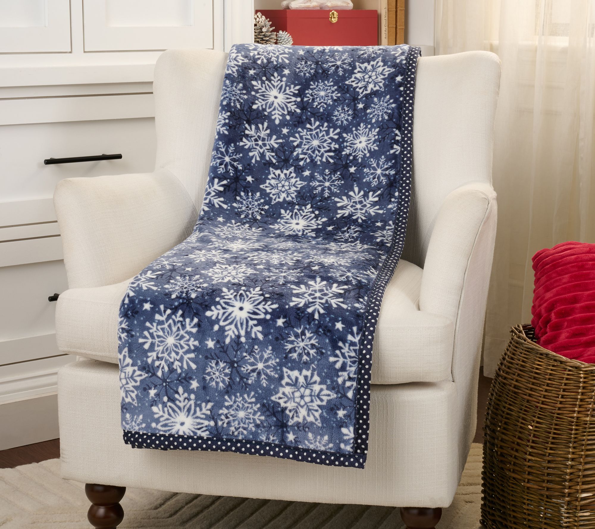 "As Is" Kringle Express Oversized 60x80 Holiday Printed Throw w/ Trim