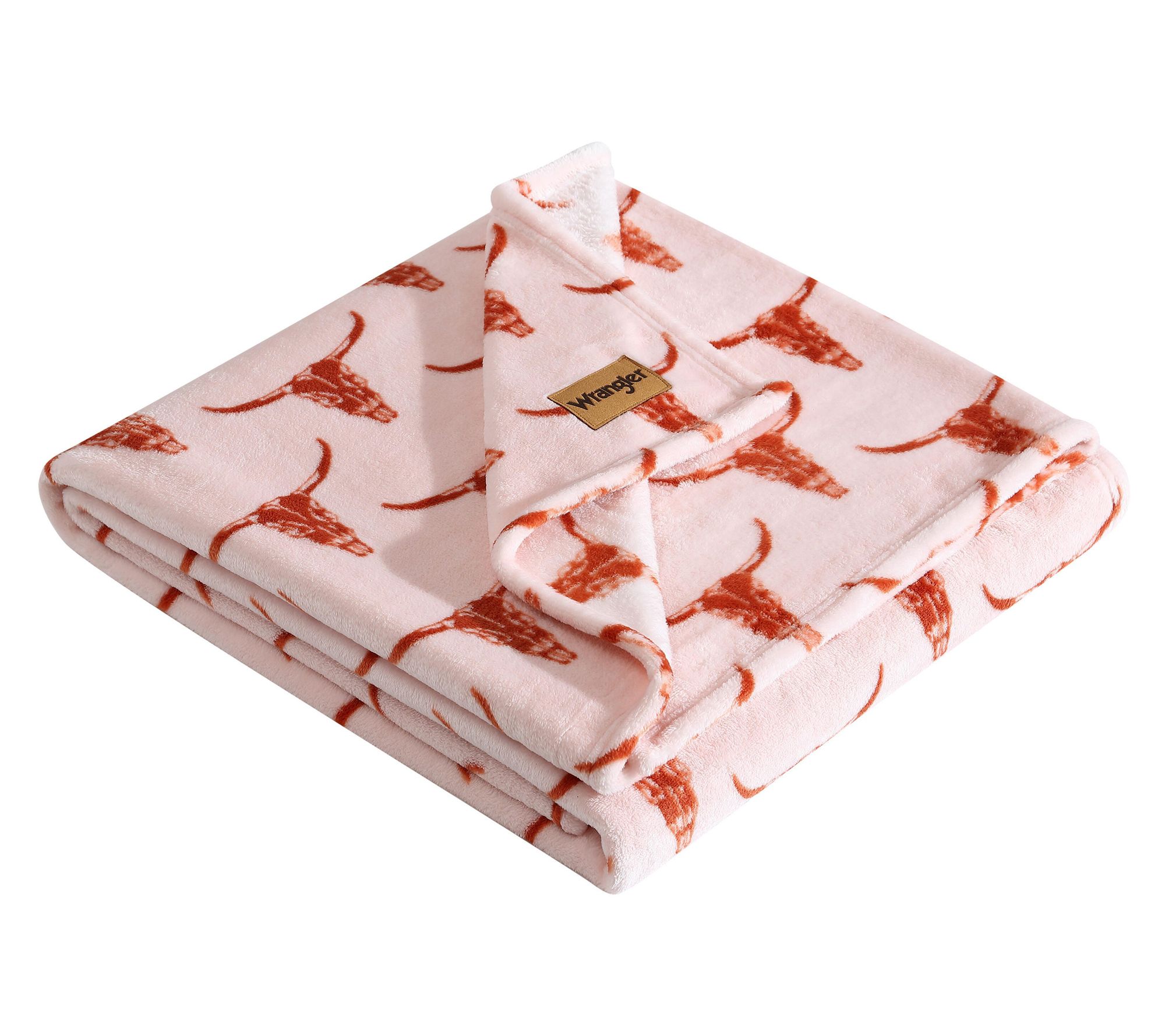Wrangler Steer Head Peach Ultra Plush Fleece 50"X70" Throw