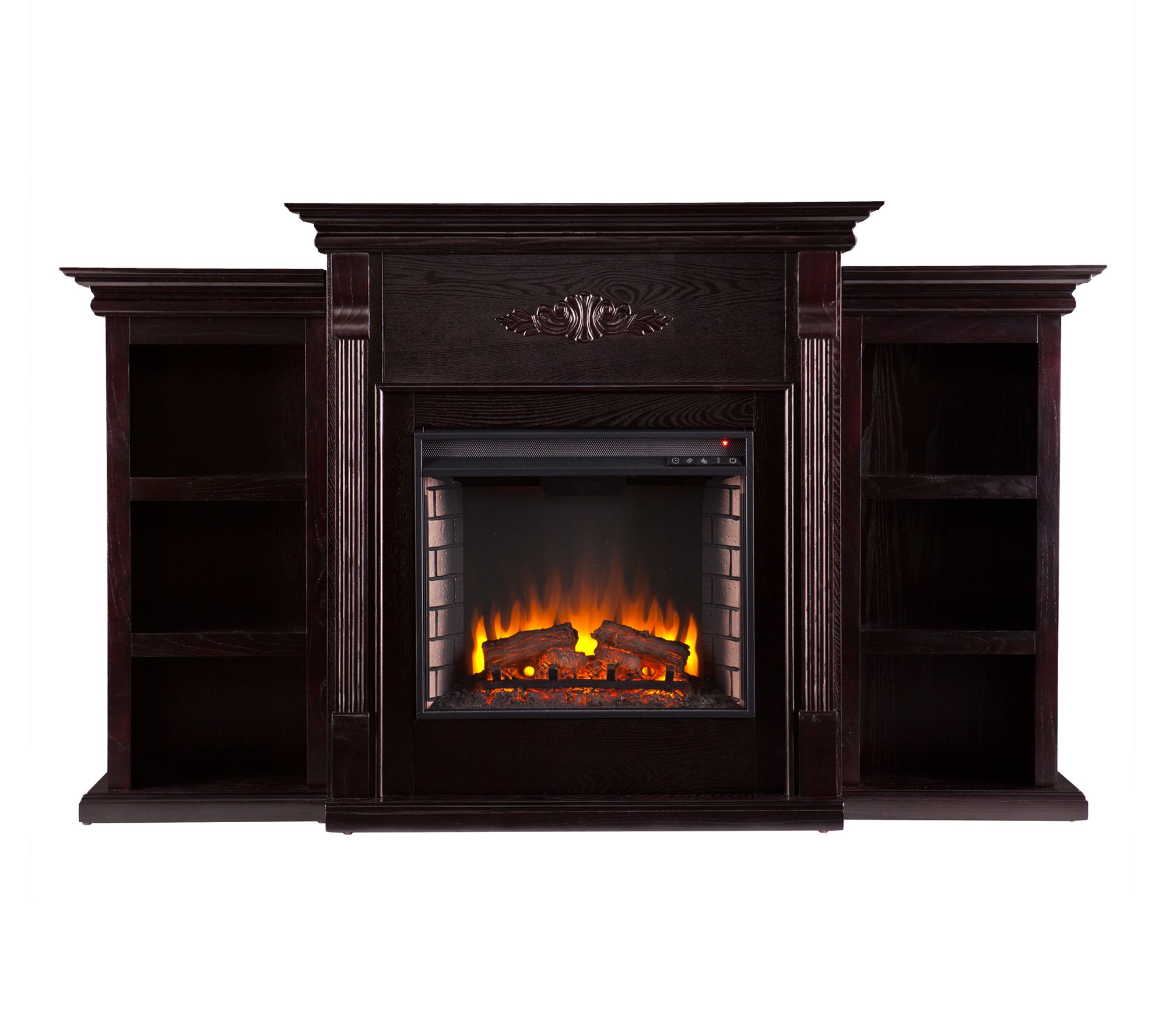 SEI Tennyson Electric Fireplace With Bookcases