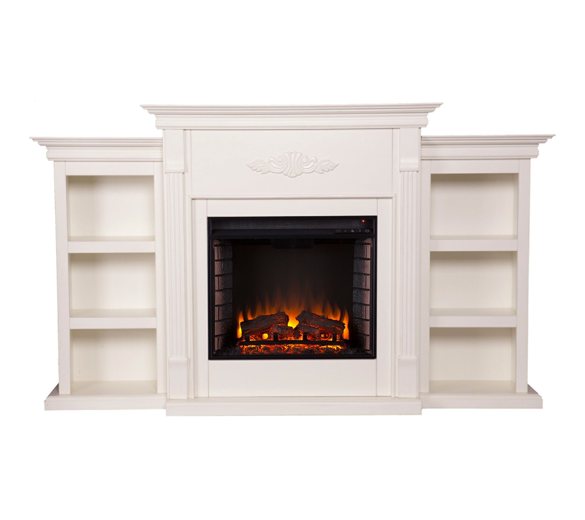 SEI Tennyson Electric Fireplace With Bookcases