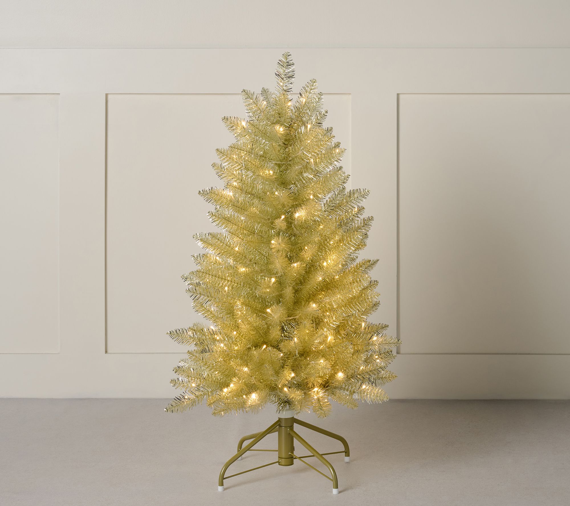 3.5' Illuminated Tinsel Tree w/ Color Flip LEDs by Kim Gravel