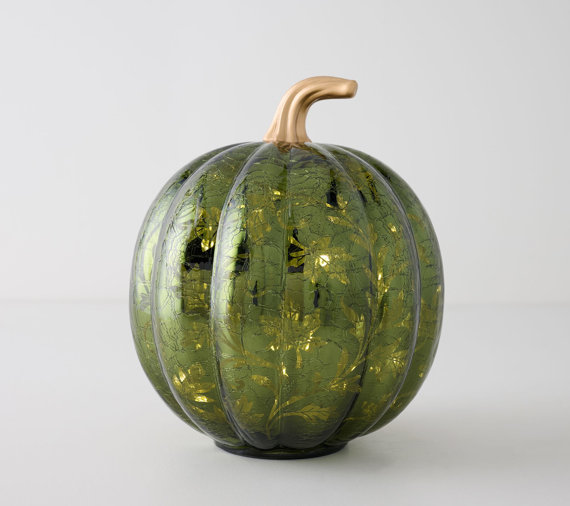  9" Illuminated Glass Pumpkin with Hidden Scene by Kim Gravel