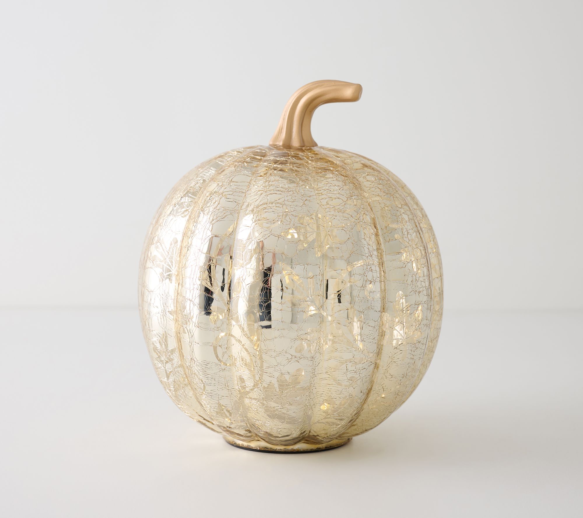 9" Illuminated Glass Pumpkin with Hidden Scene by Kim Gravel