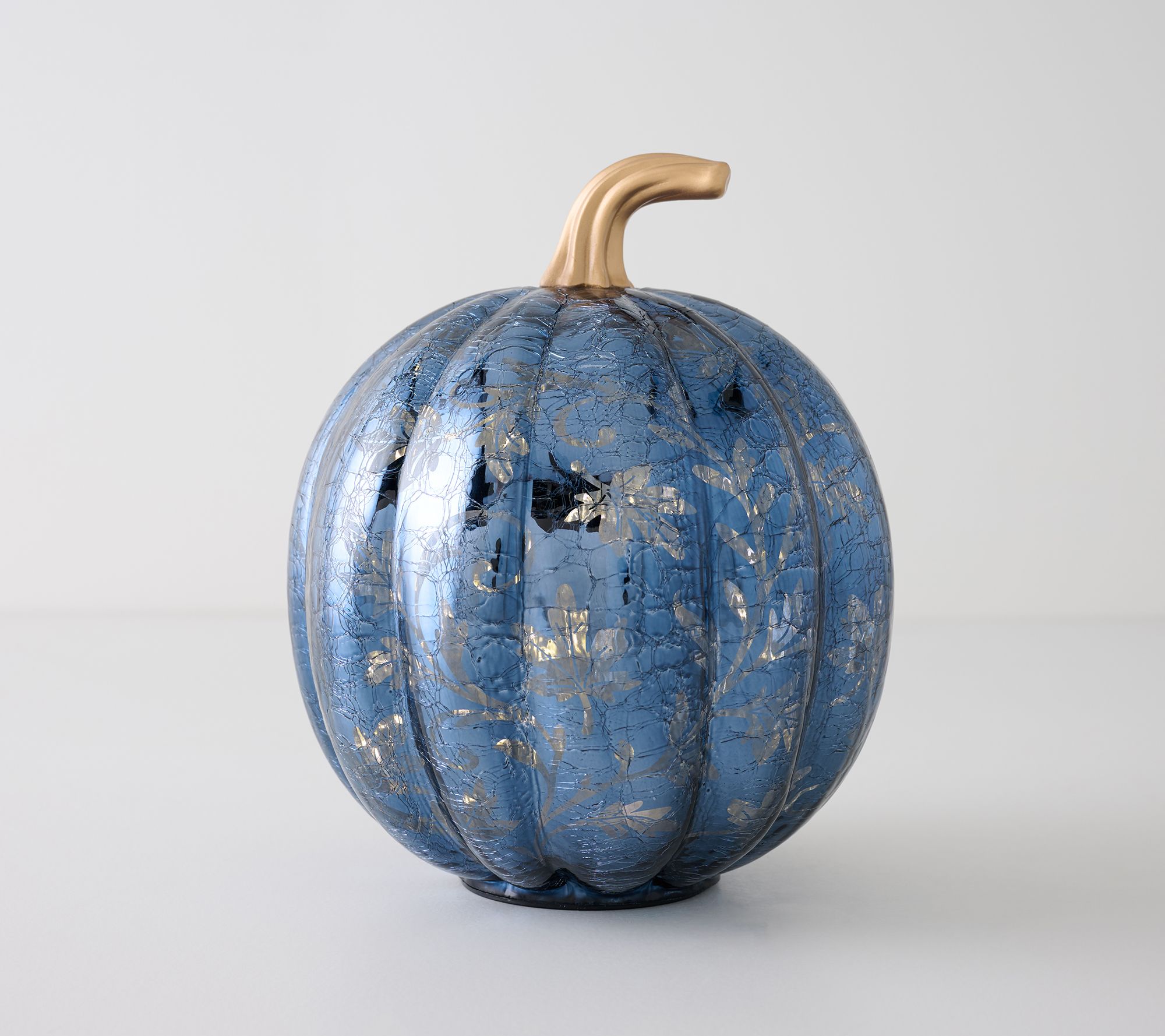 9" Illuminated Glass Pumpkin with Hidden Scene by Kim Gravel