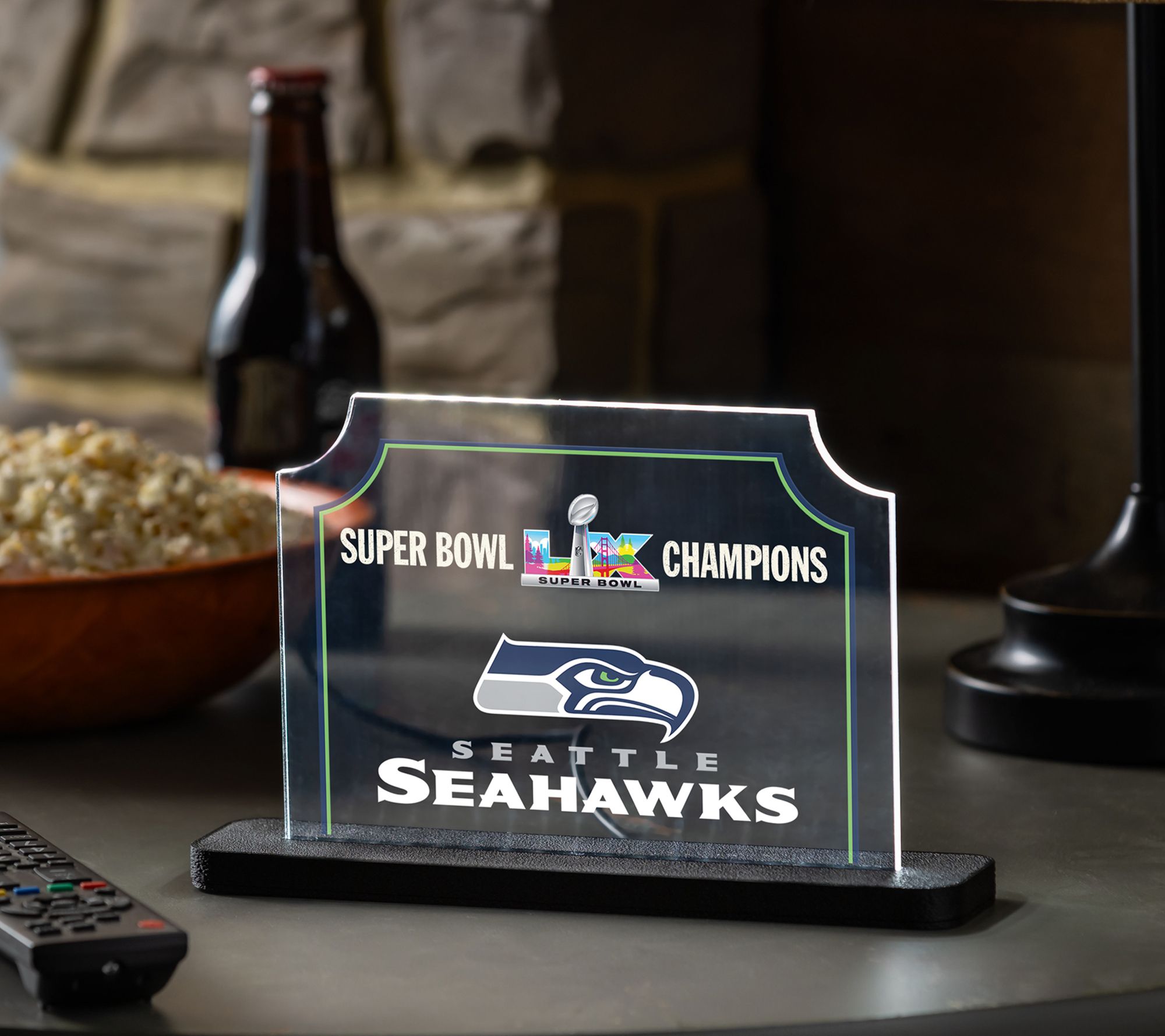 Evergreen LED Seattle Seahawks Superbowl 60 Desk Light