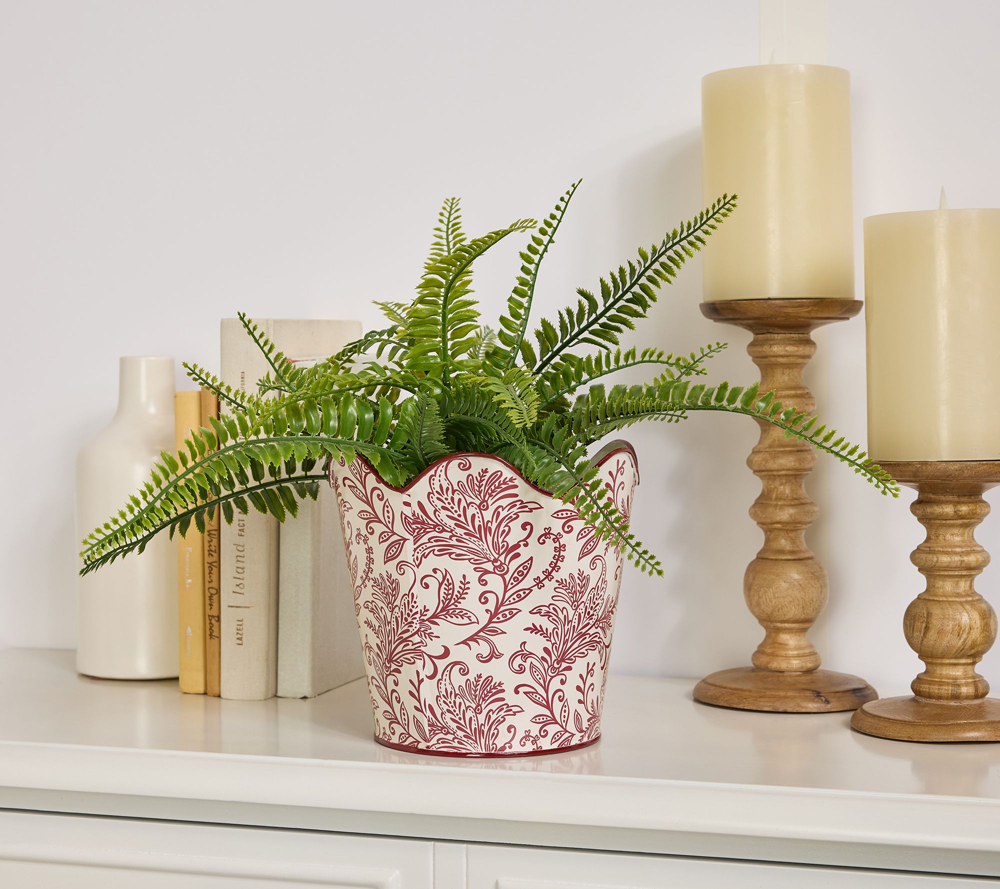 7 3/4" Toile Metal Pot With Scallops by Valerie