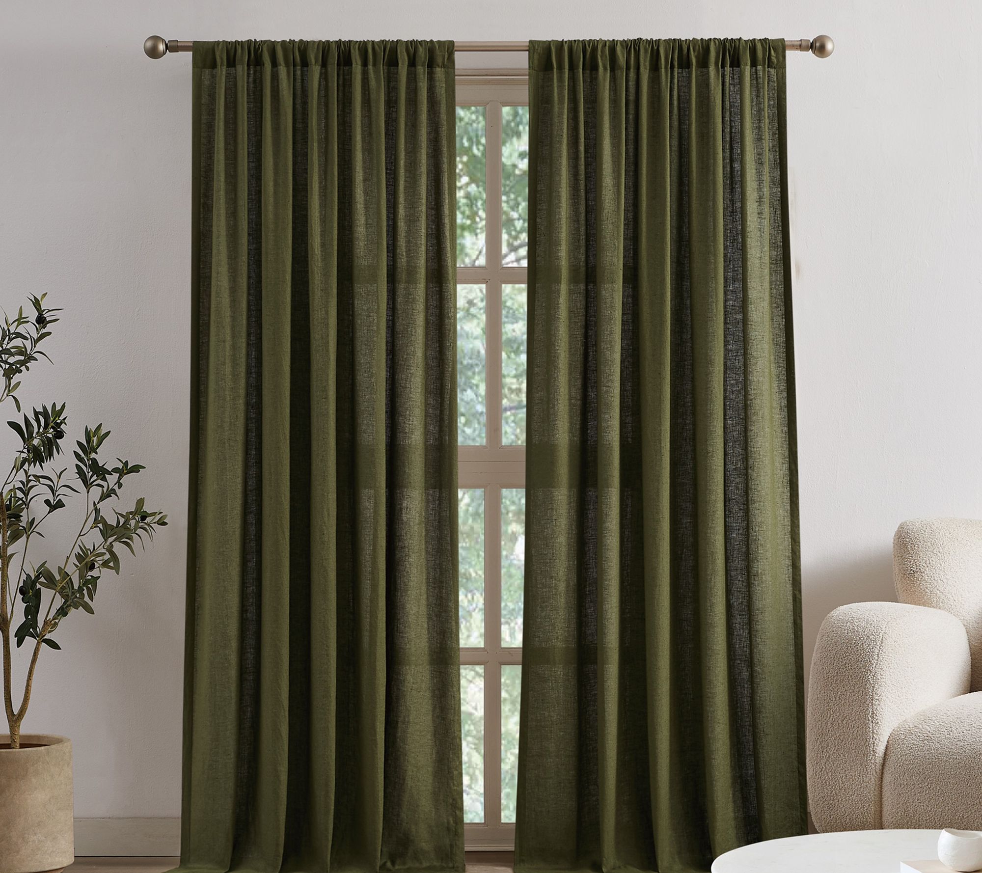 Brooklyn Loom Flax Linen 50x96 Window Curtain