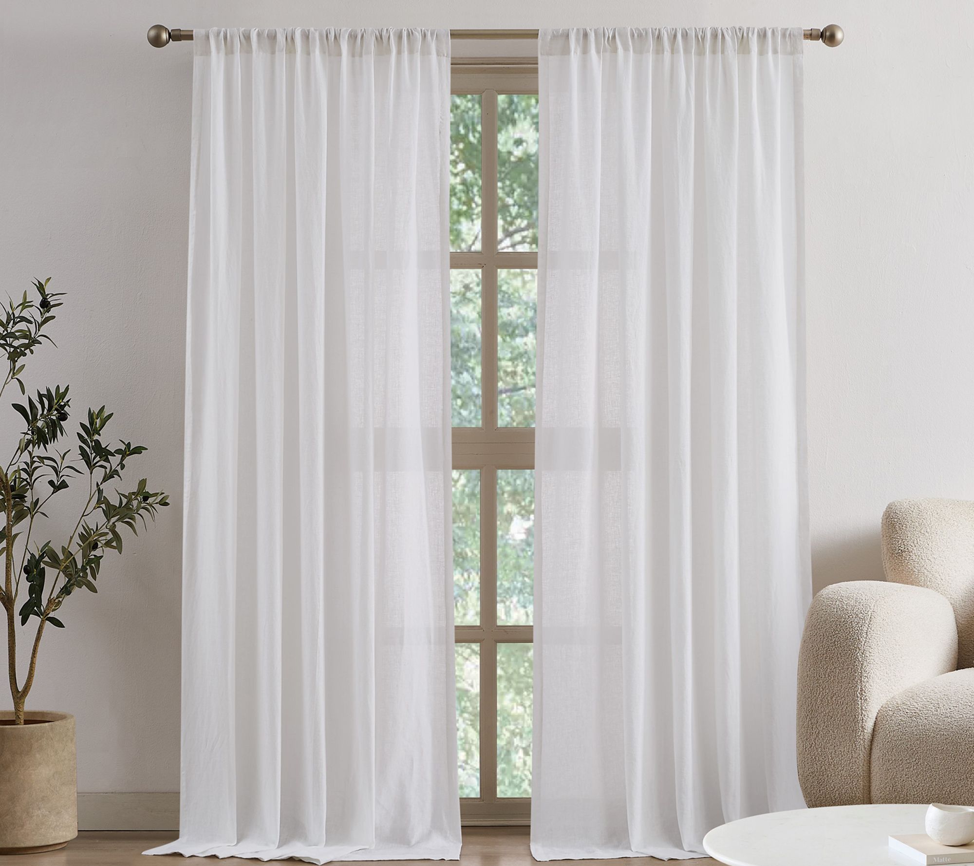 Brooklyn Loom Flax Linen 50x96 Window Curtain