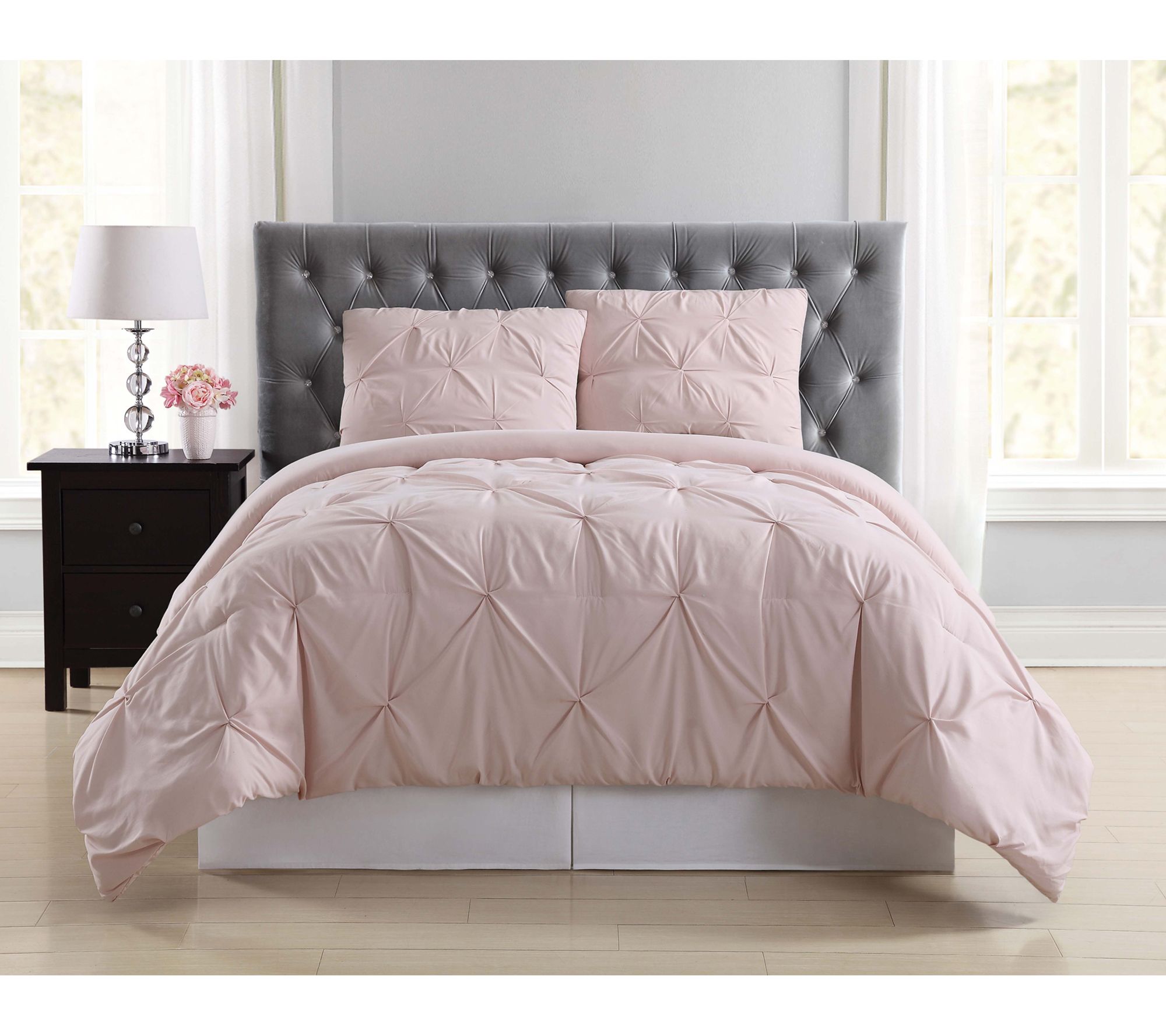 Truly Soft Pleated Full/Qn Comforter Set with Removeable Cover