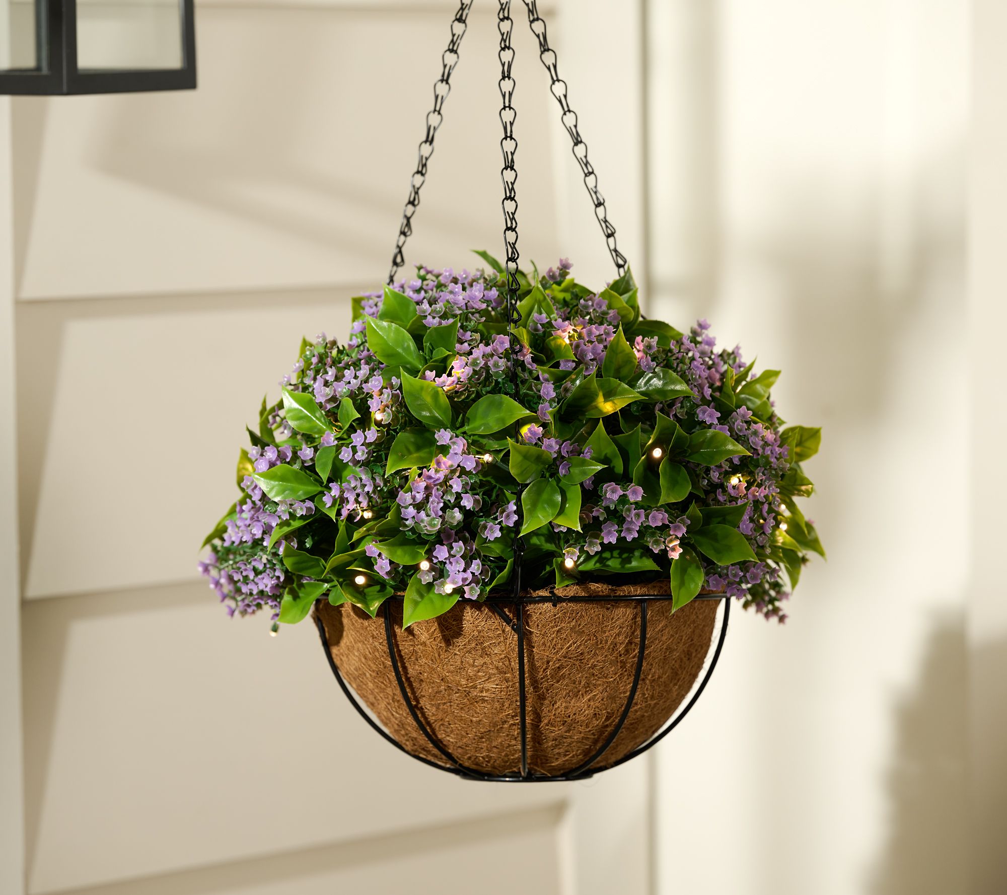 "As Is" Bethlehem Lights Illumin. 15" WispyFloral Hanging Basket