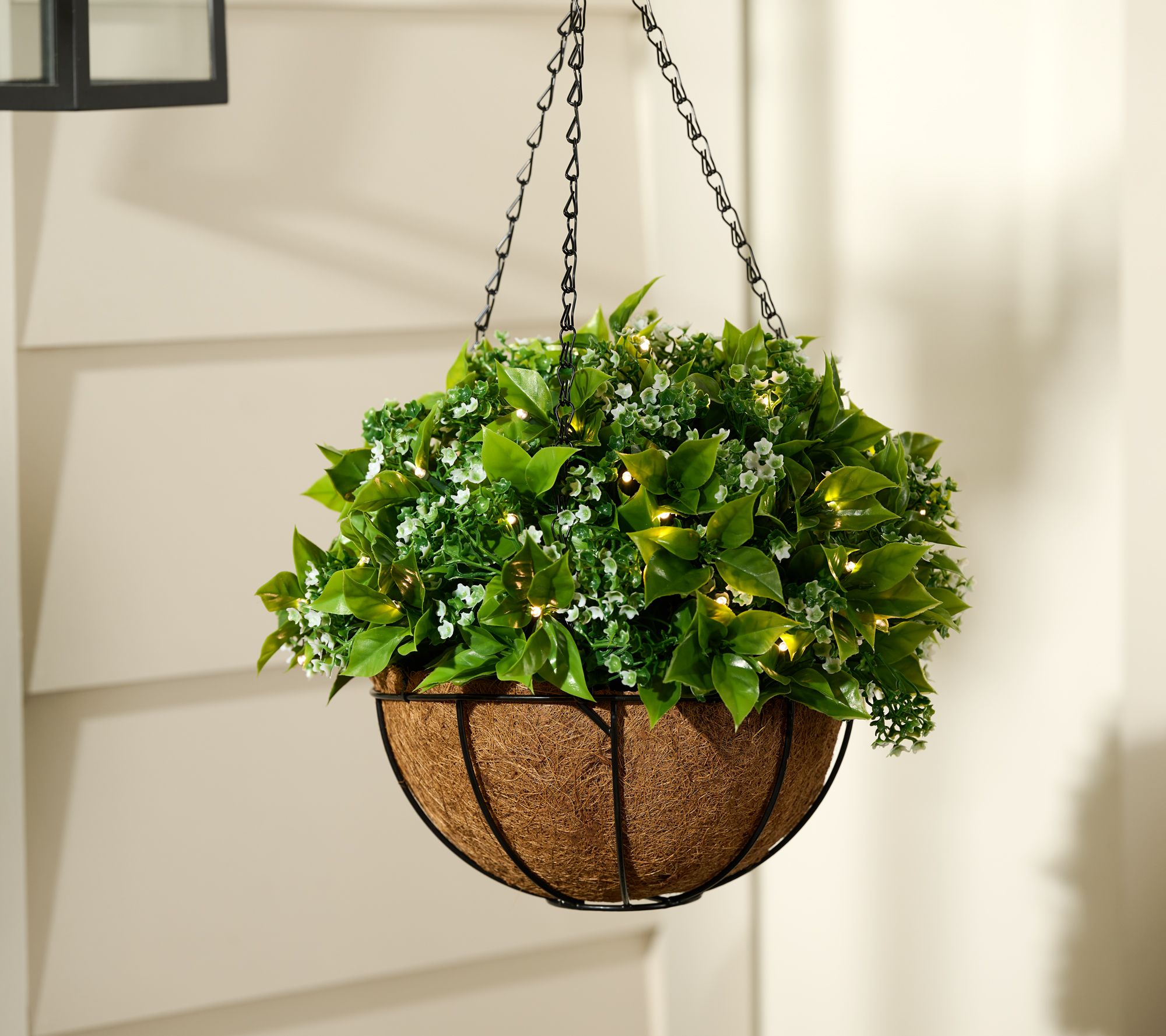 "As Is" Bethlehem Lights Illumin. 15" WispyFloral Hanging Basket