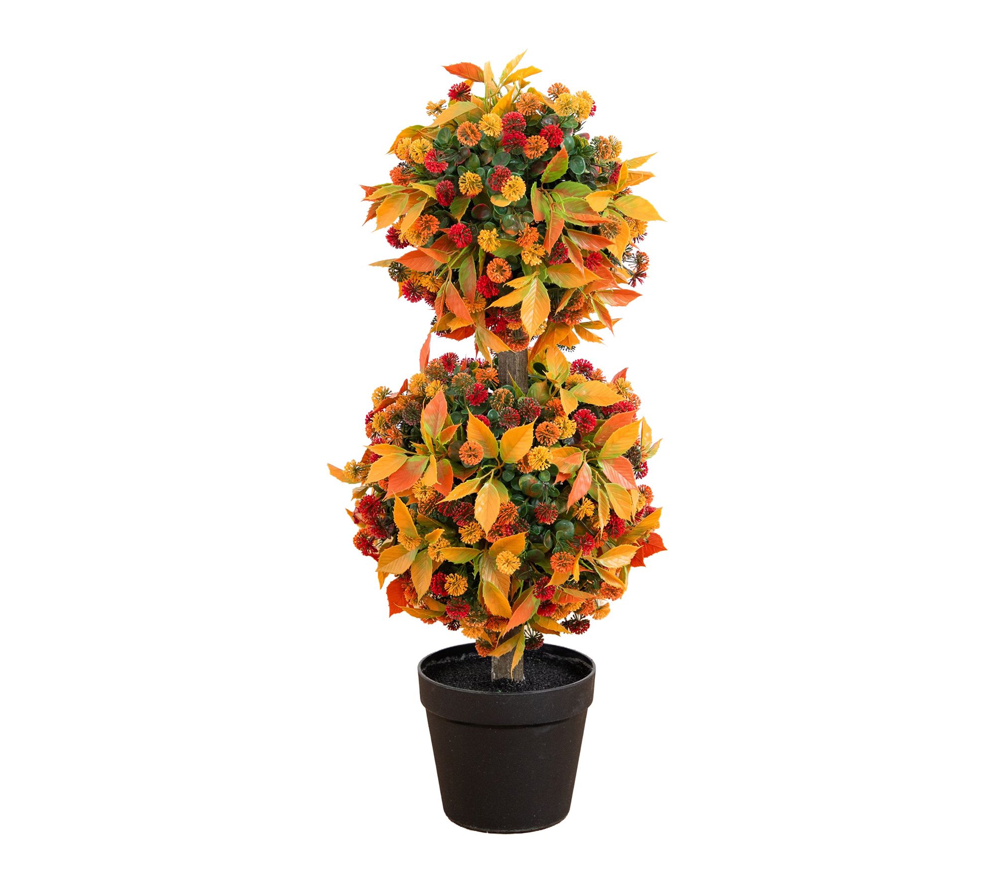 3-ft  Fall Mum Double Ball Topiary Tree by Nearly Natural