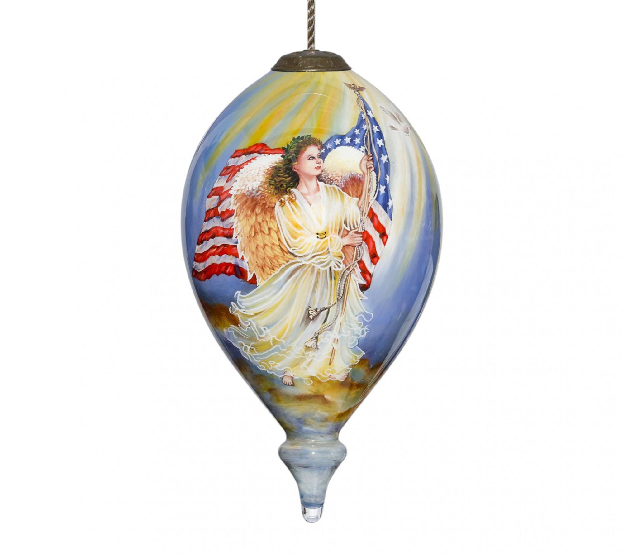 Homeroots American Flag Angel Hand Painted Mouth Ornament