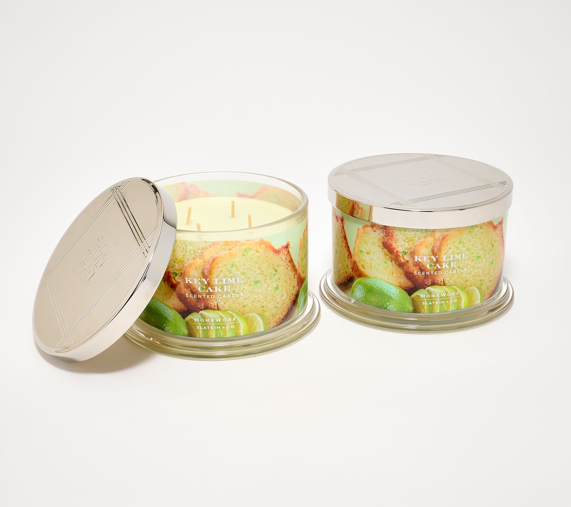 "As Is" HomeWorx by Slatkin + Co. S/2 18oz Key Lime Candles