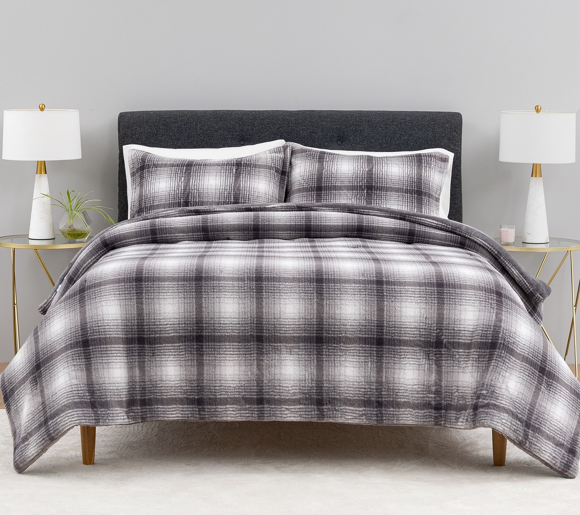 Berkshire Plaid Vintage Teddy Comforter Set- King