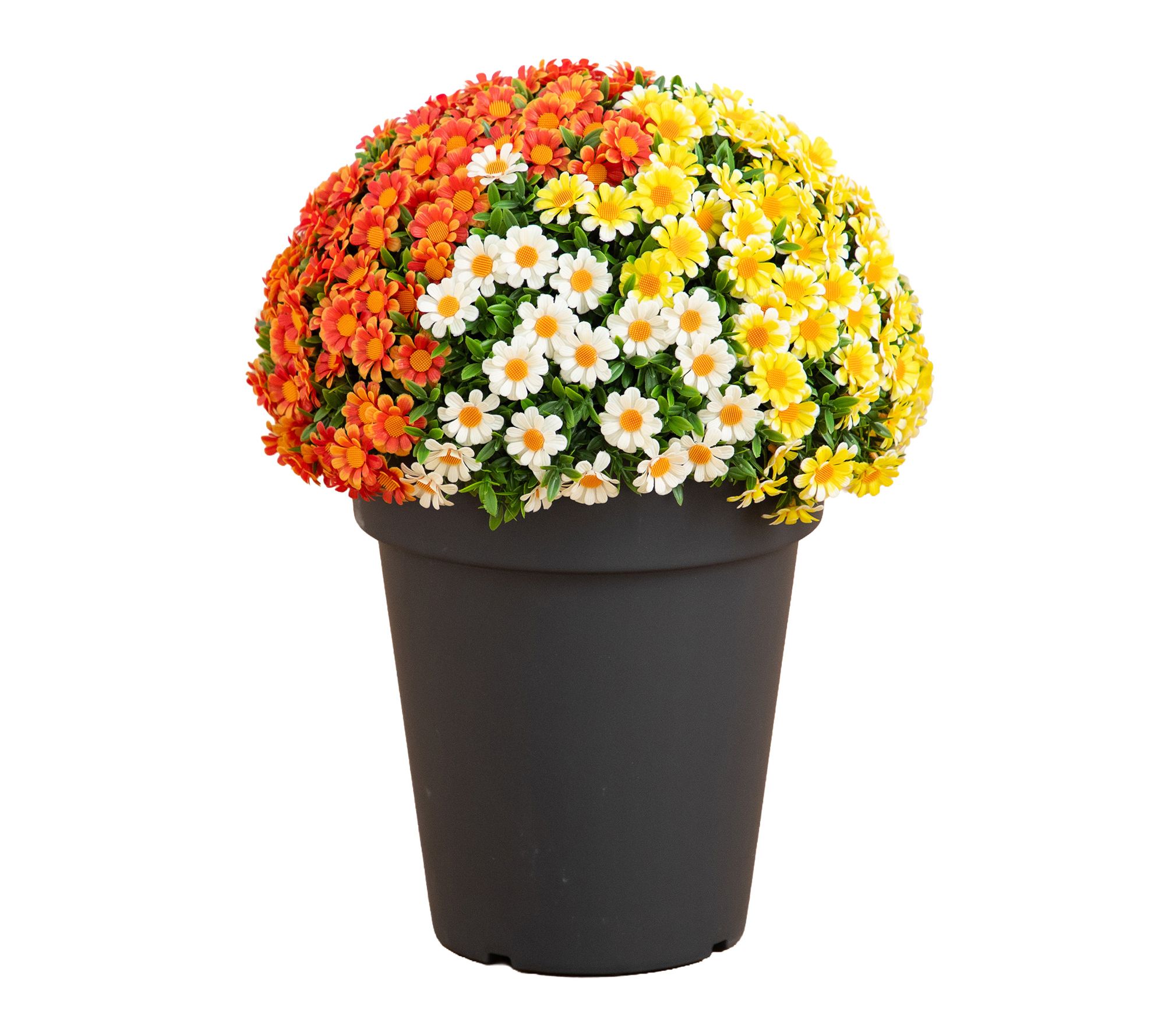 18-in UV Resistant Fall Mixed Daisy in Pot by Nearly Natural