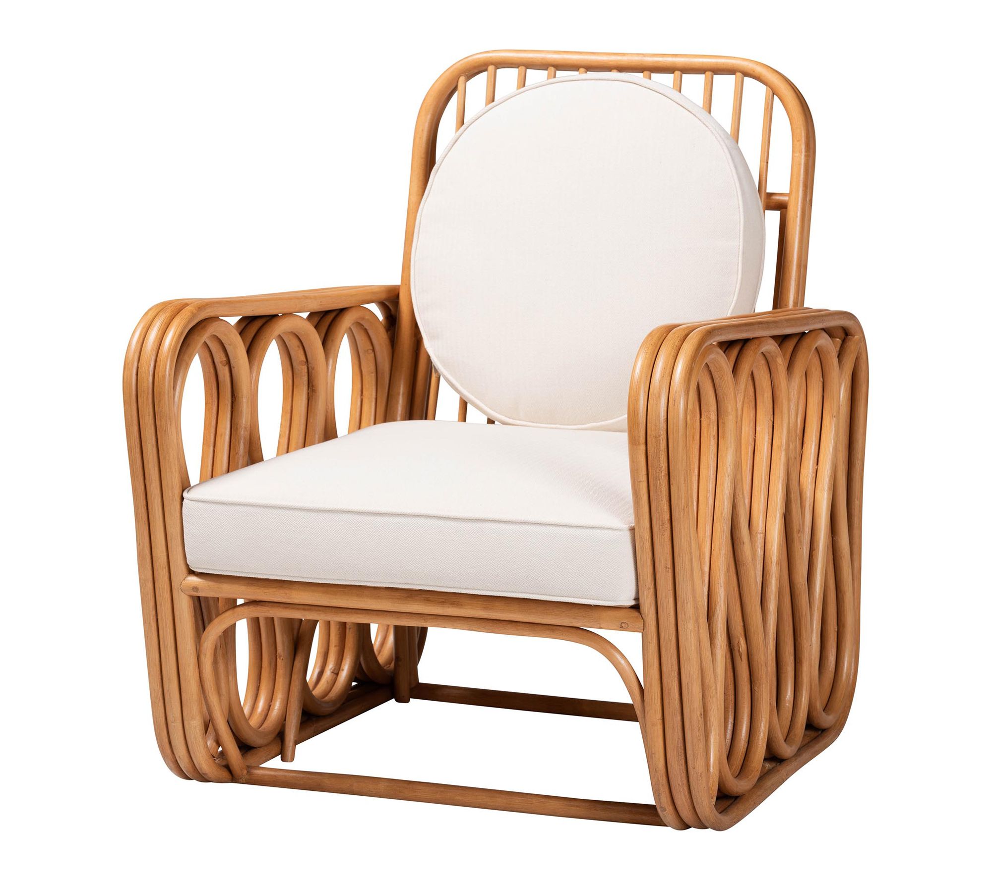 bali & pari Tiramisu Light Honey Rattan Arm Chair