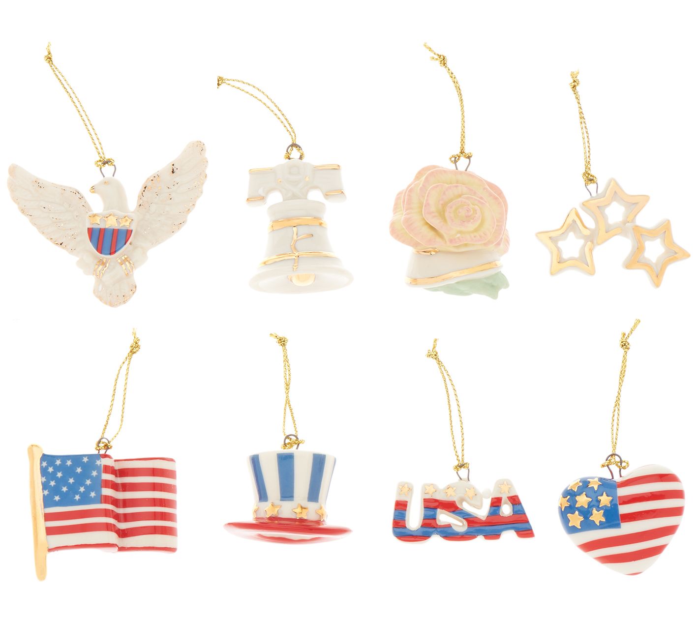 Lenox Set of 16 Seasonal Porcelain Charm Ornaments