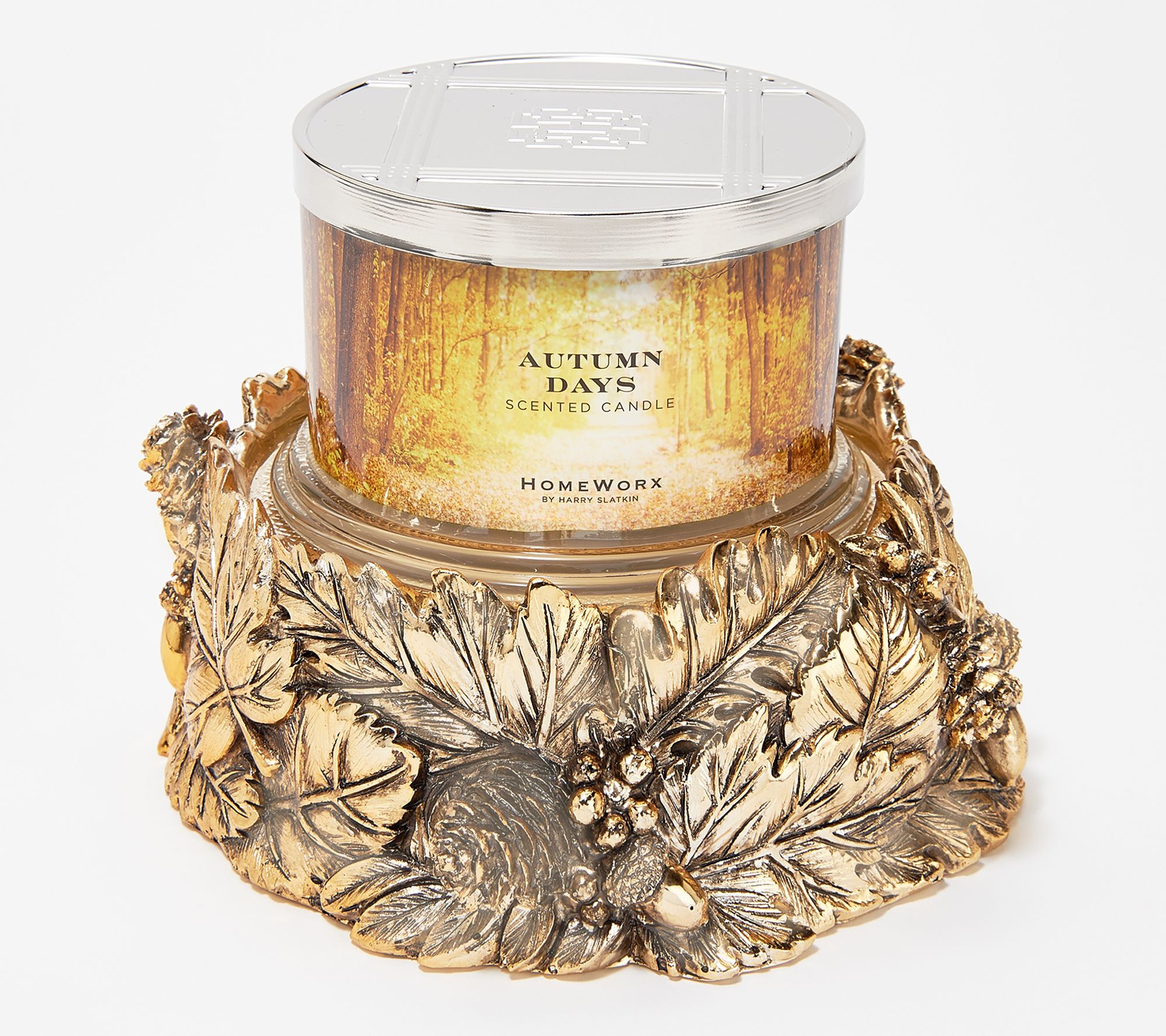 "As Is" HomeWorx by Harry Slatkin Fall Foliage Pedestal/Candle