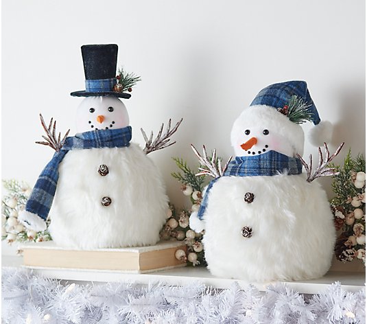 2-Piece 15" Snuggly Snowmen with Scarves by Valerie