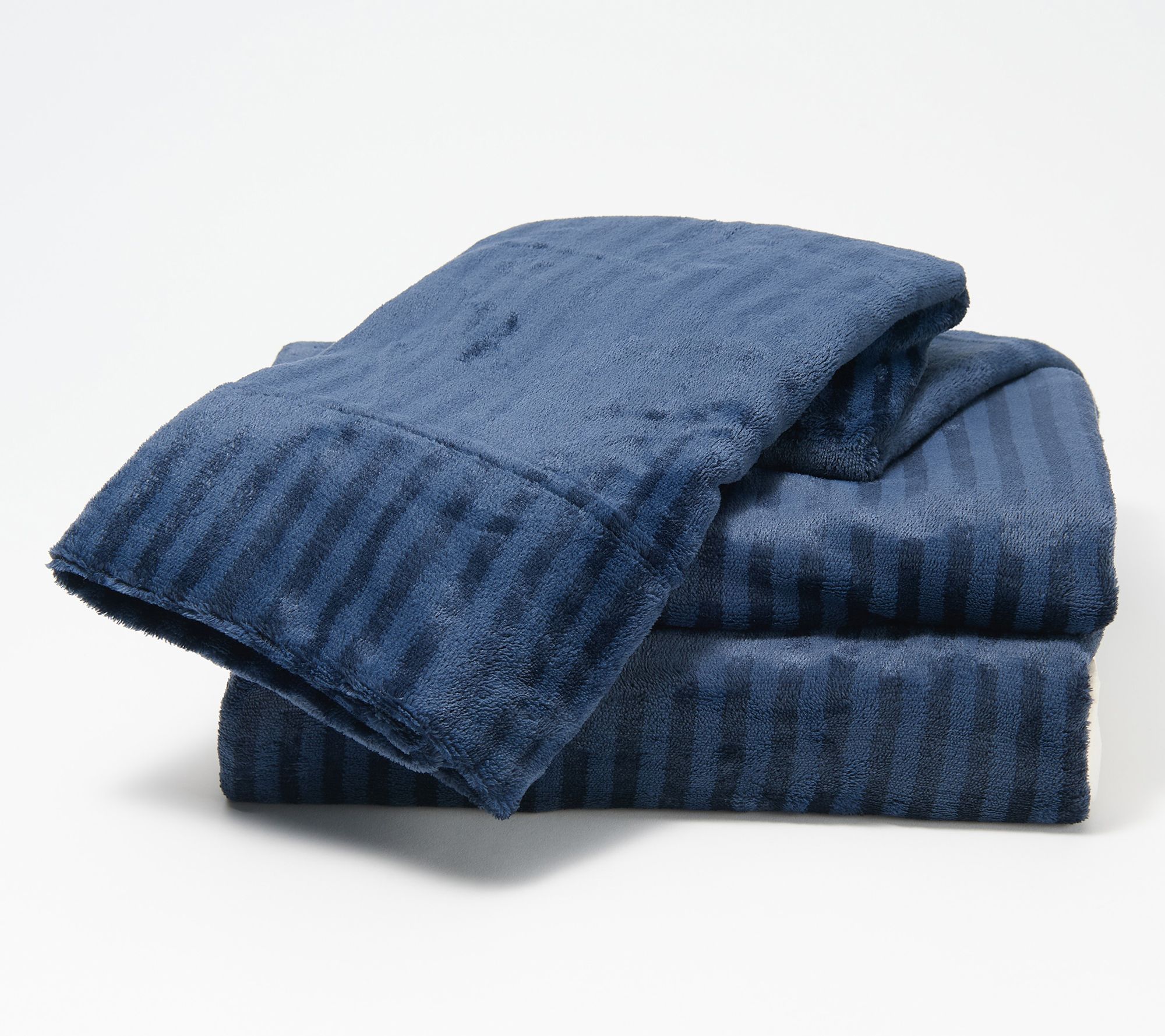 Berkshire Blanket Velvetsoft Matte Stripe Sheet Set QVC