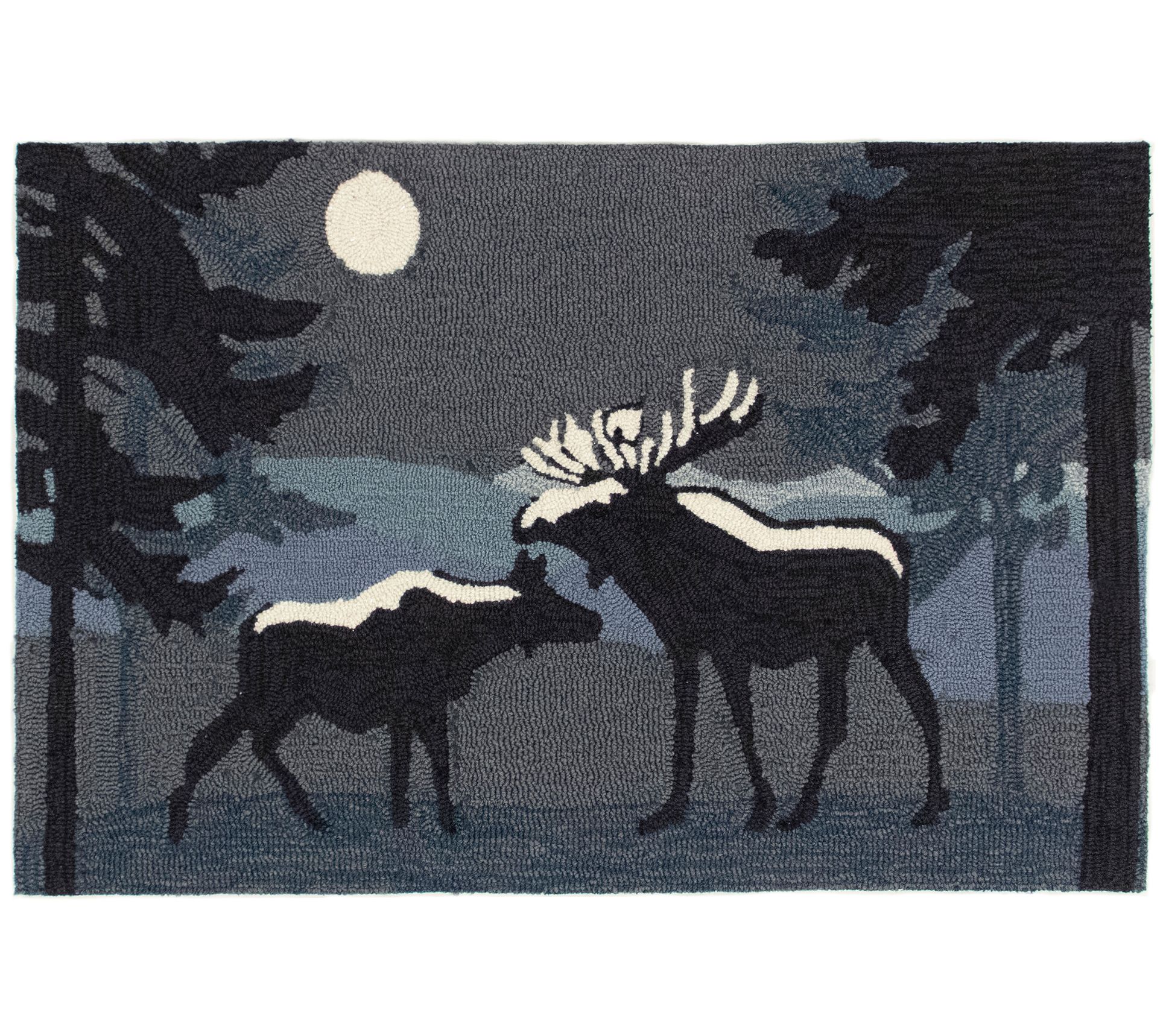 Liora Manne Natura Deer Outdoor Mat Black - winter