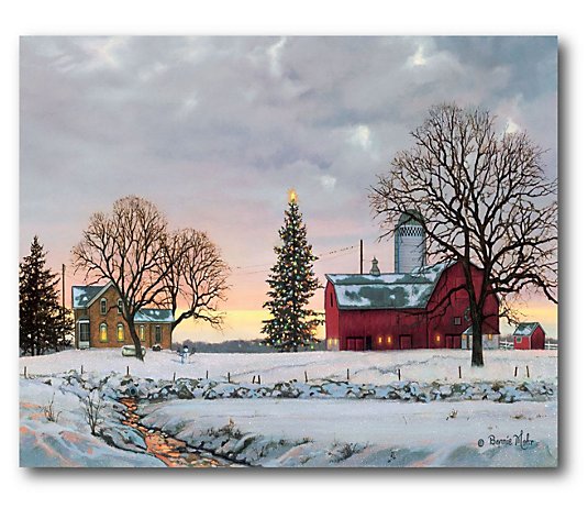 Courtside Market Snowy Sunset At The Farm 16x20Canvas