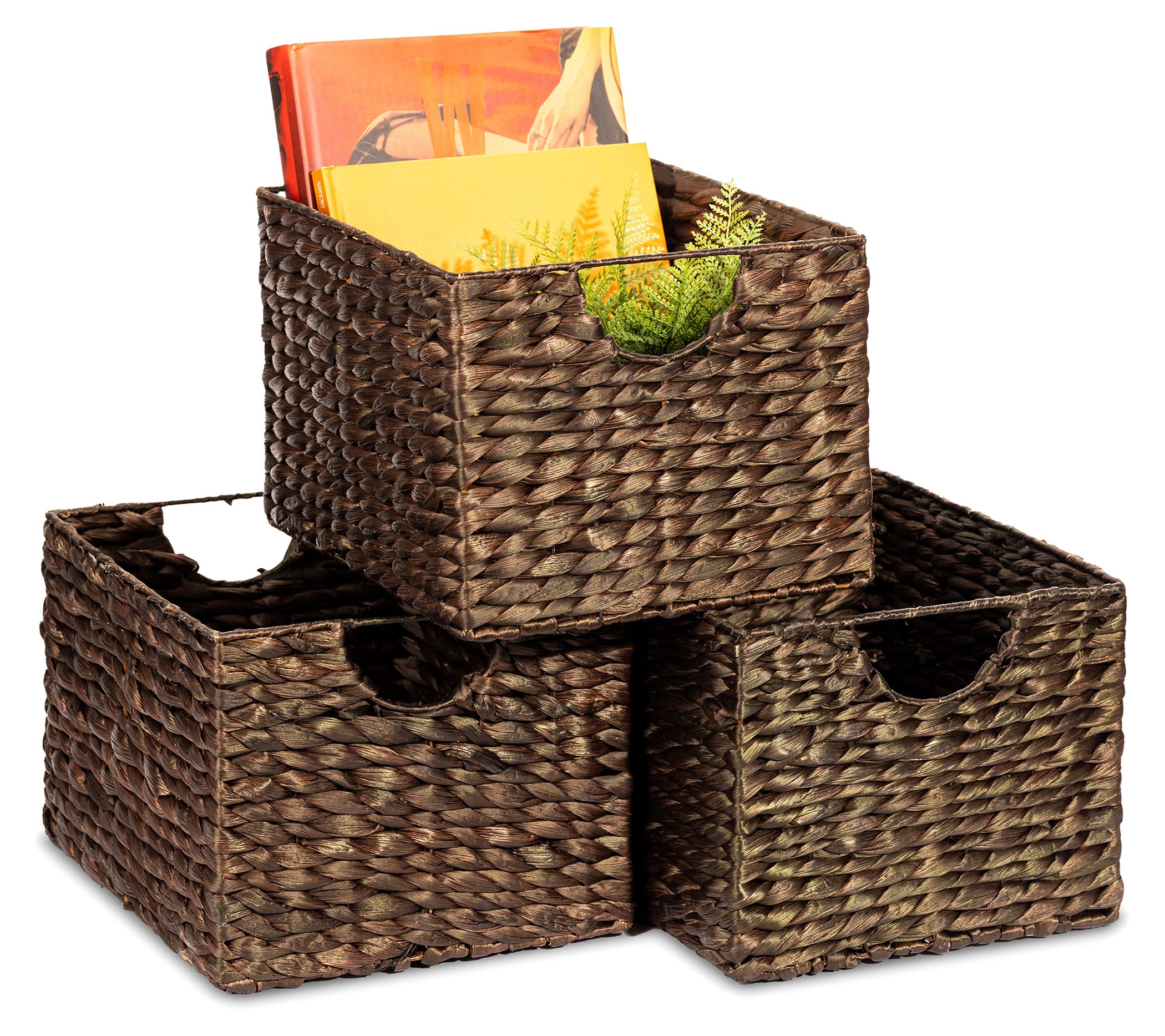 Honey Can Do Set of Two Fox Shaped Storage Baskets with Lid, Natural