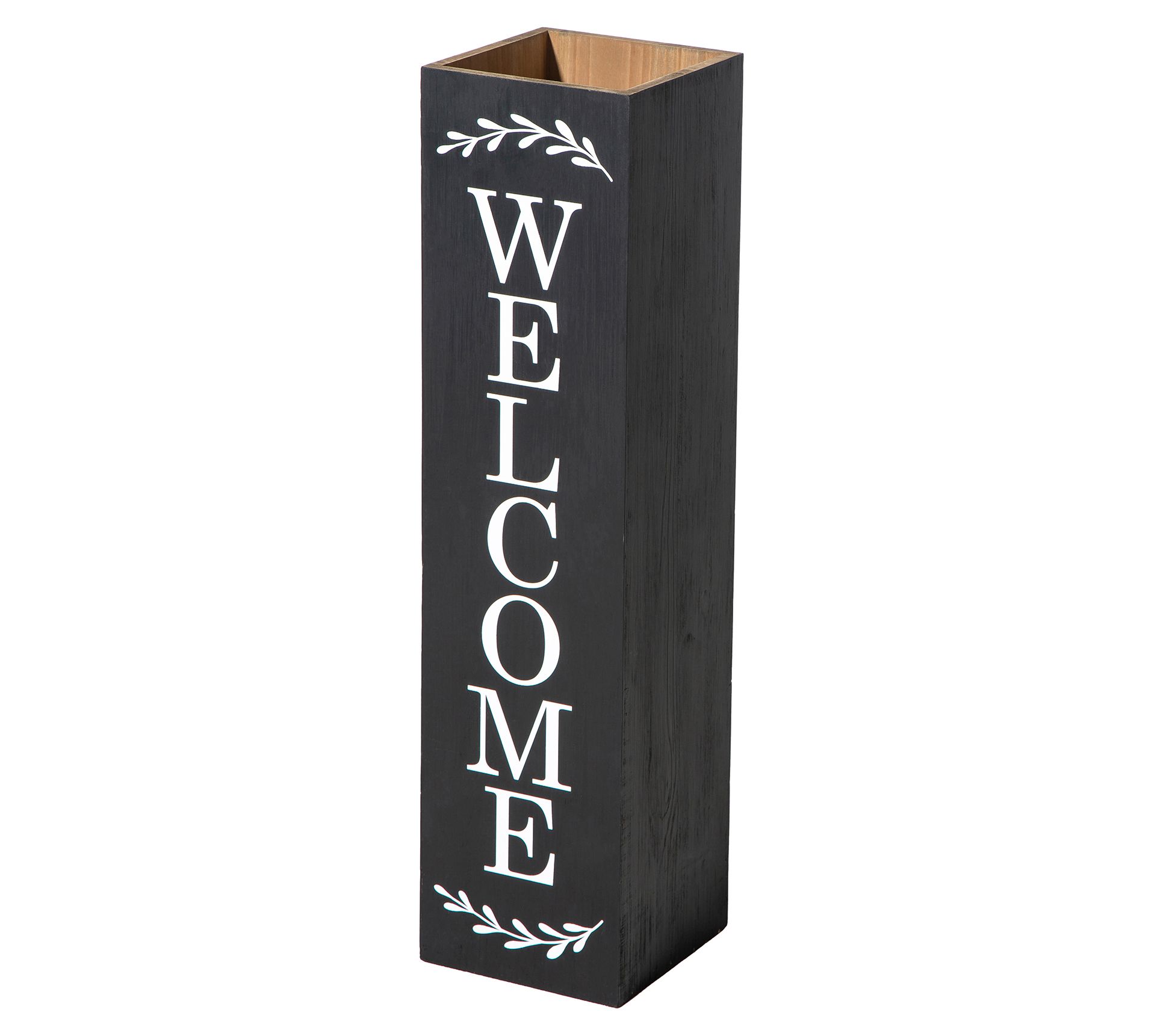 Glitzhome 30" WELCOME Wood Boxed Porch Sign And Planter