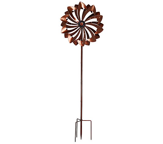 Plow and Hearth Solar LED Flower Wind Spinner