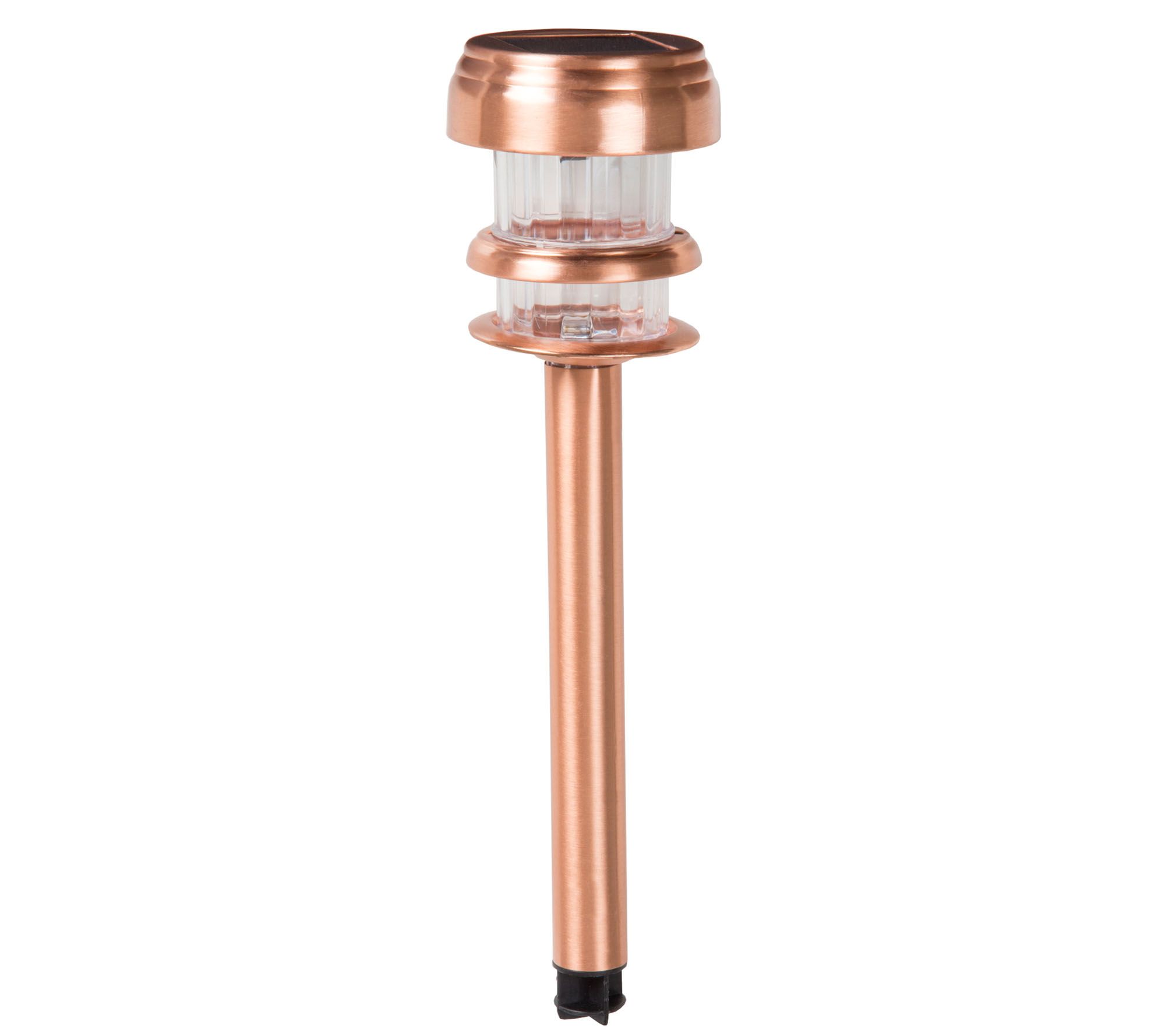 Pure Garden Copper Solar Powered LED Path Lights Set of 4