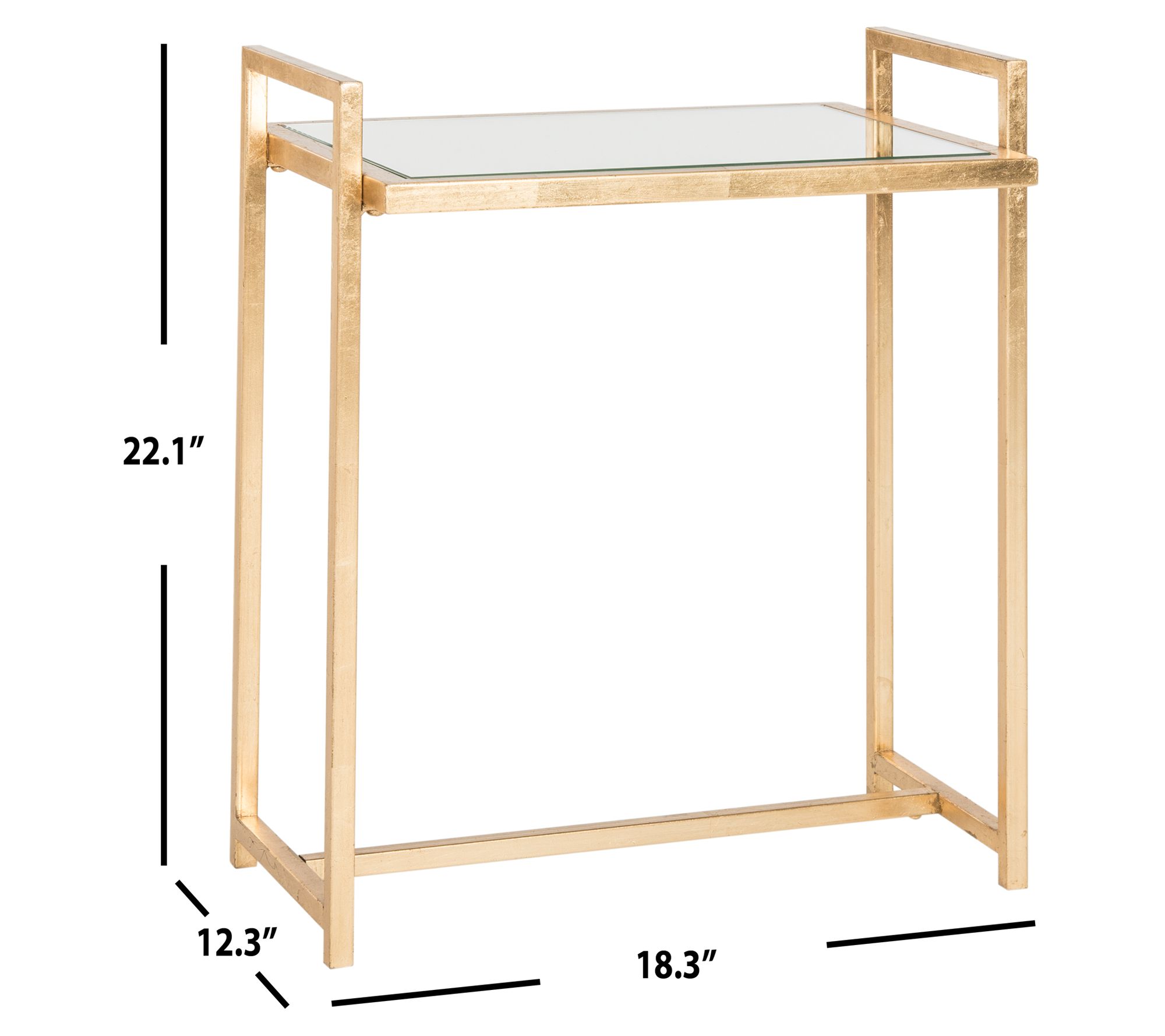 Safavieh Renly Mirror Top Gold Leaf End Table