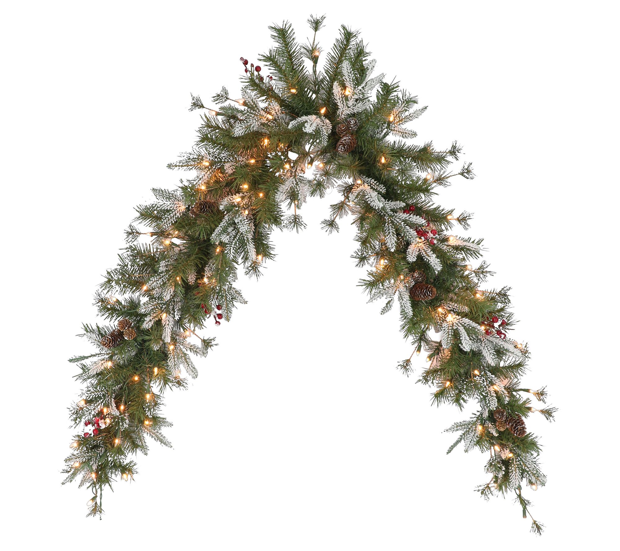 Puleo 6' PE/PVC Decorated Swag,100 UL Clear Incandescent