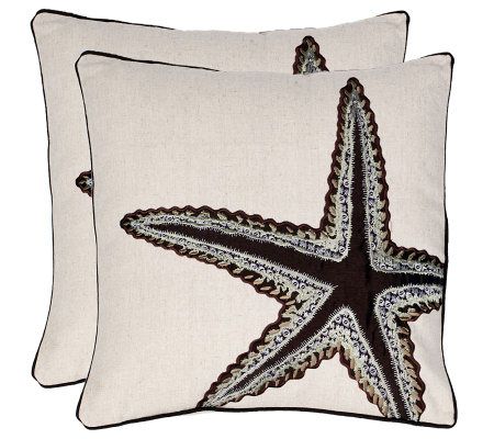 Set of 2 18" x 18" Lucky Star Pillows from Safavieh