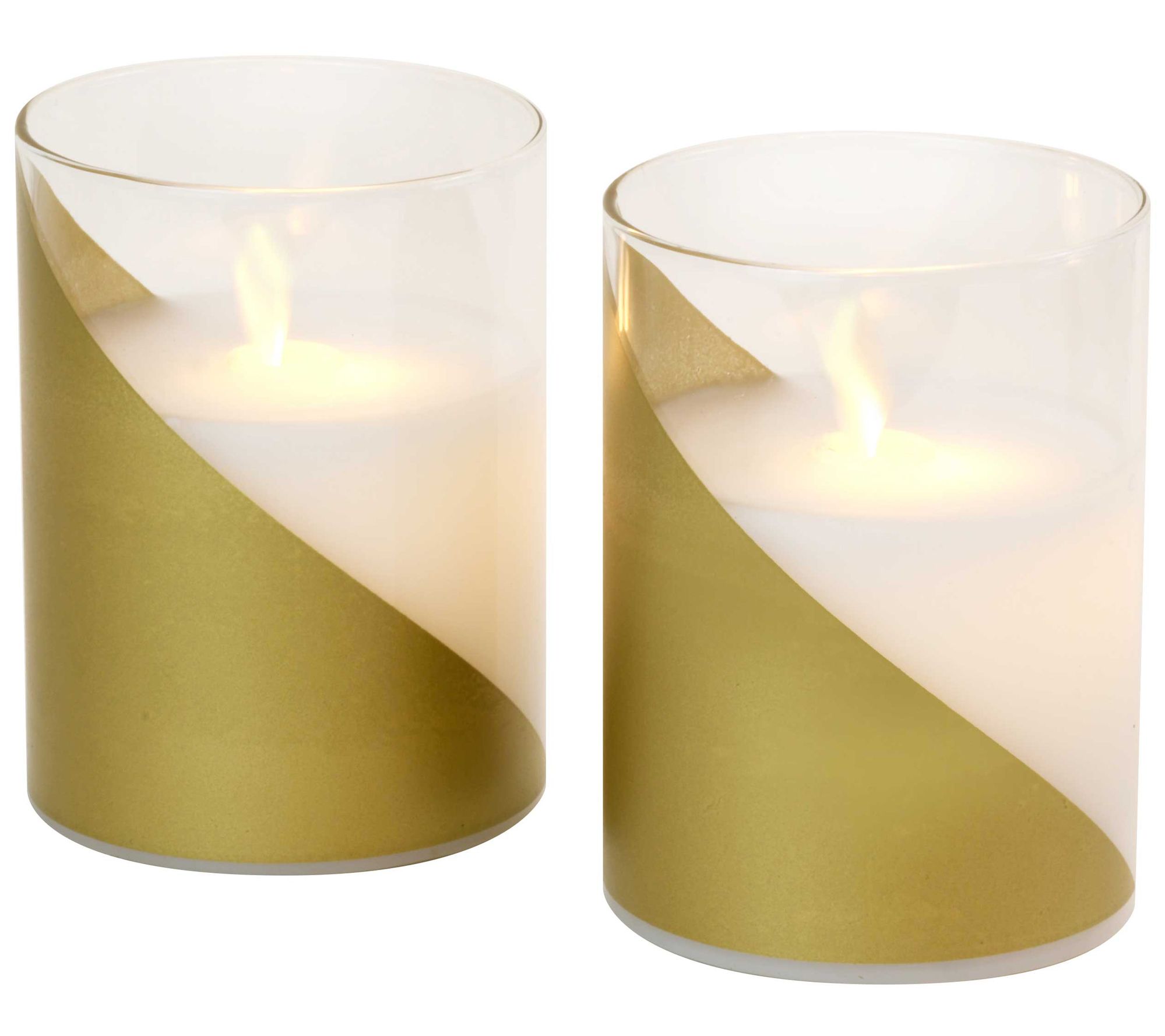 Lumabase Battery Operated LED Wax Candles with Moving Flame - Set of 3