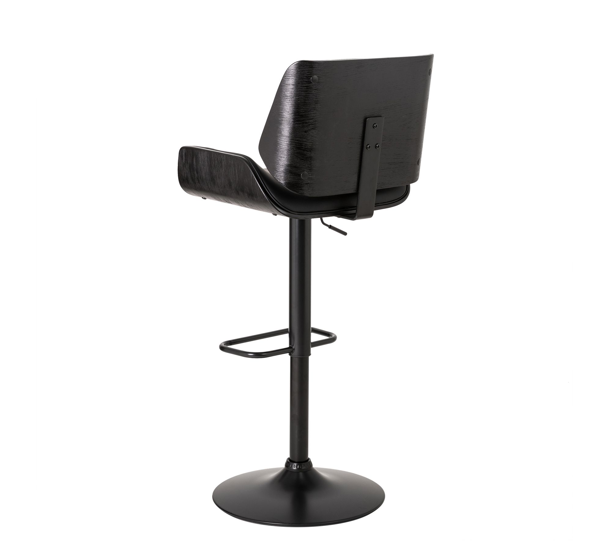 Glitzhome MidCentury Black Adjustable Height Swivel Bar Stool