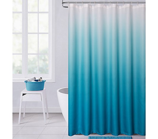 Dainty Home Printed Ombre Waffle Texture ShowerCurtain