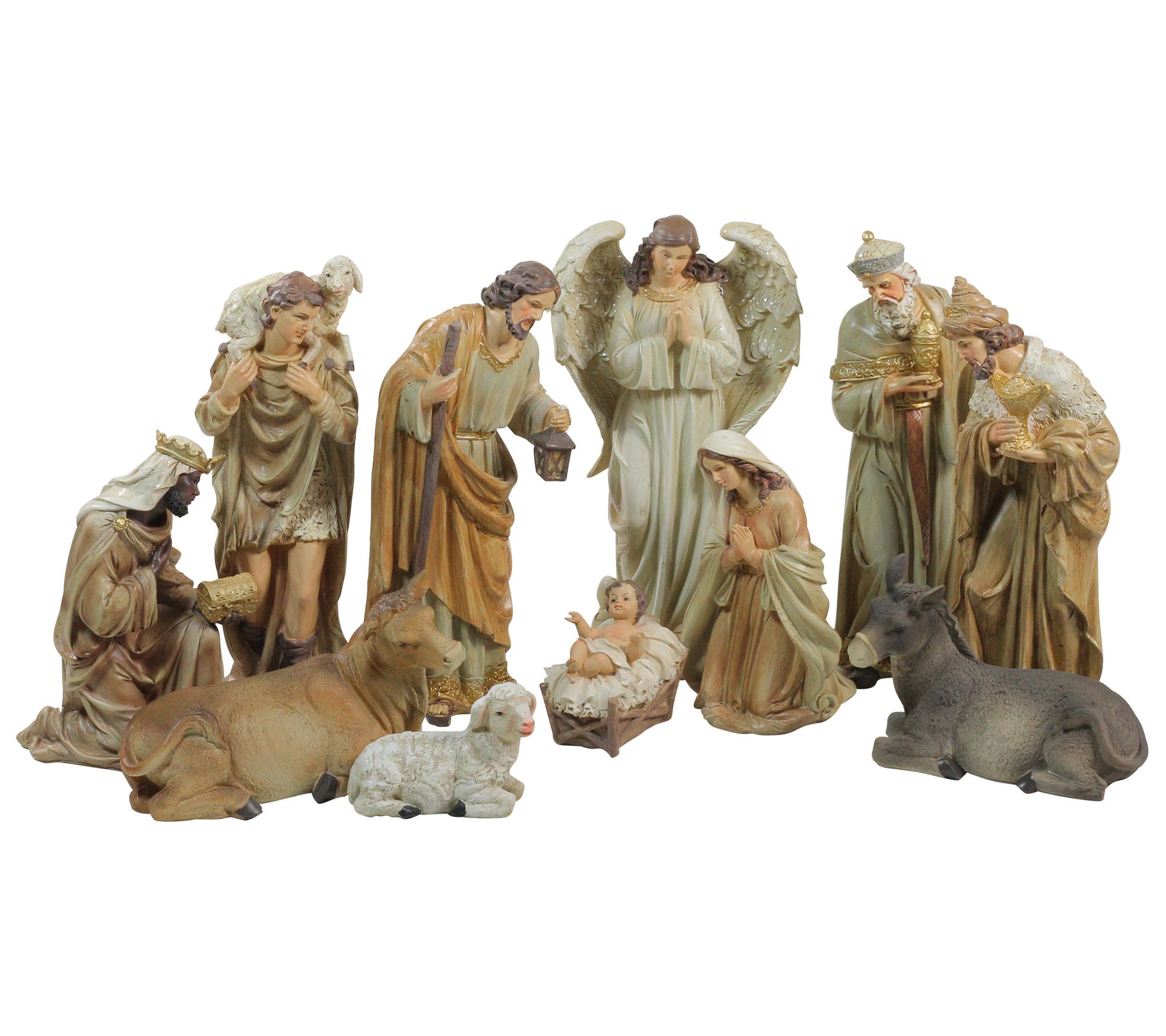 Northlight 11-Piece Earth Tones Nativity Figurine Set - QVC.com