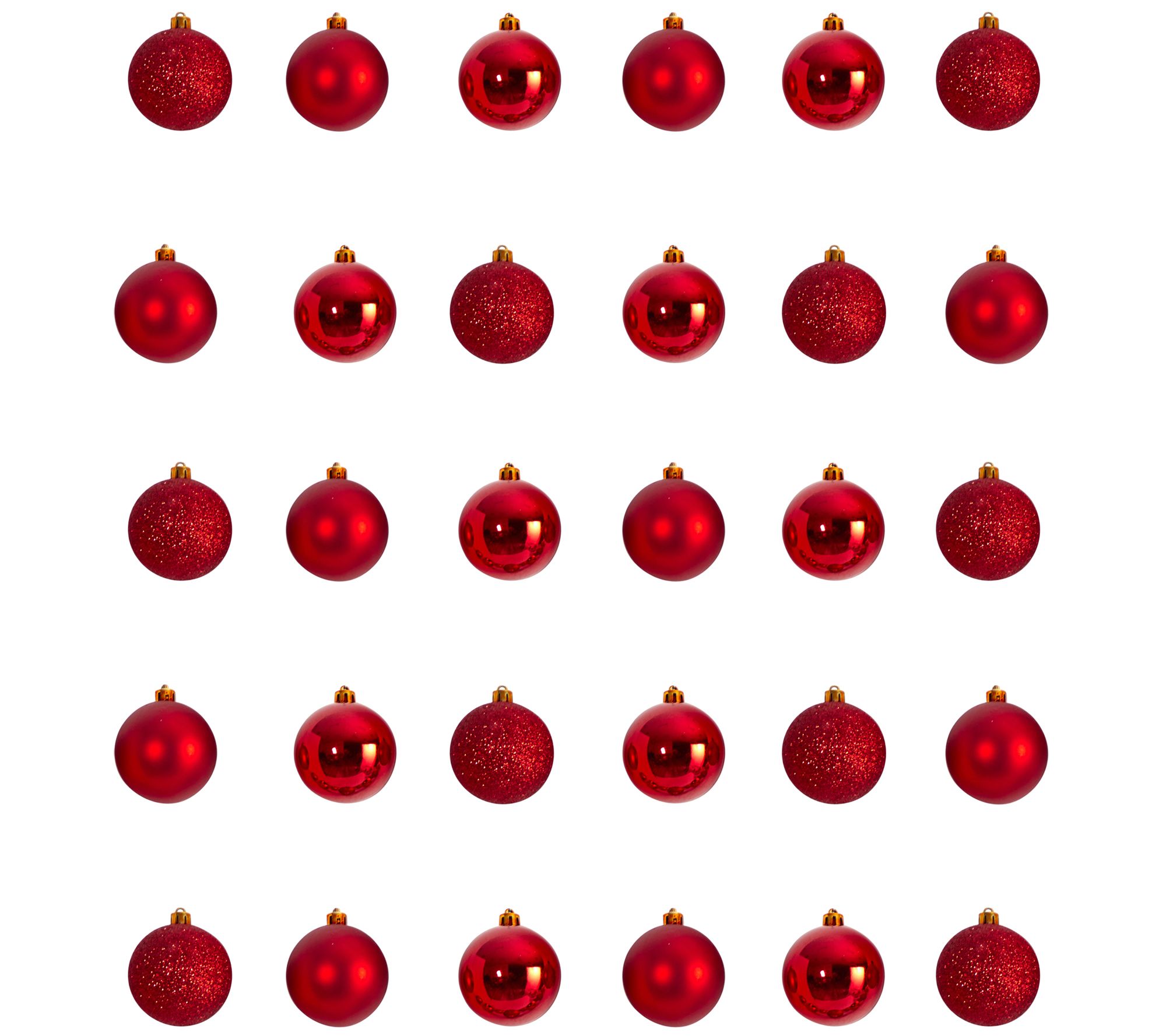 Nearly Natural 30 2.5" Shatterproof Ornament Set w/Container