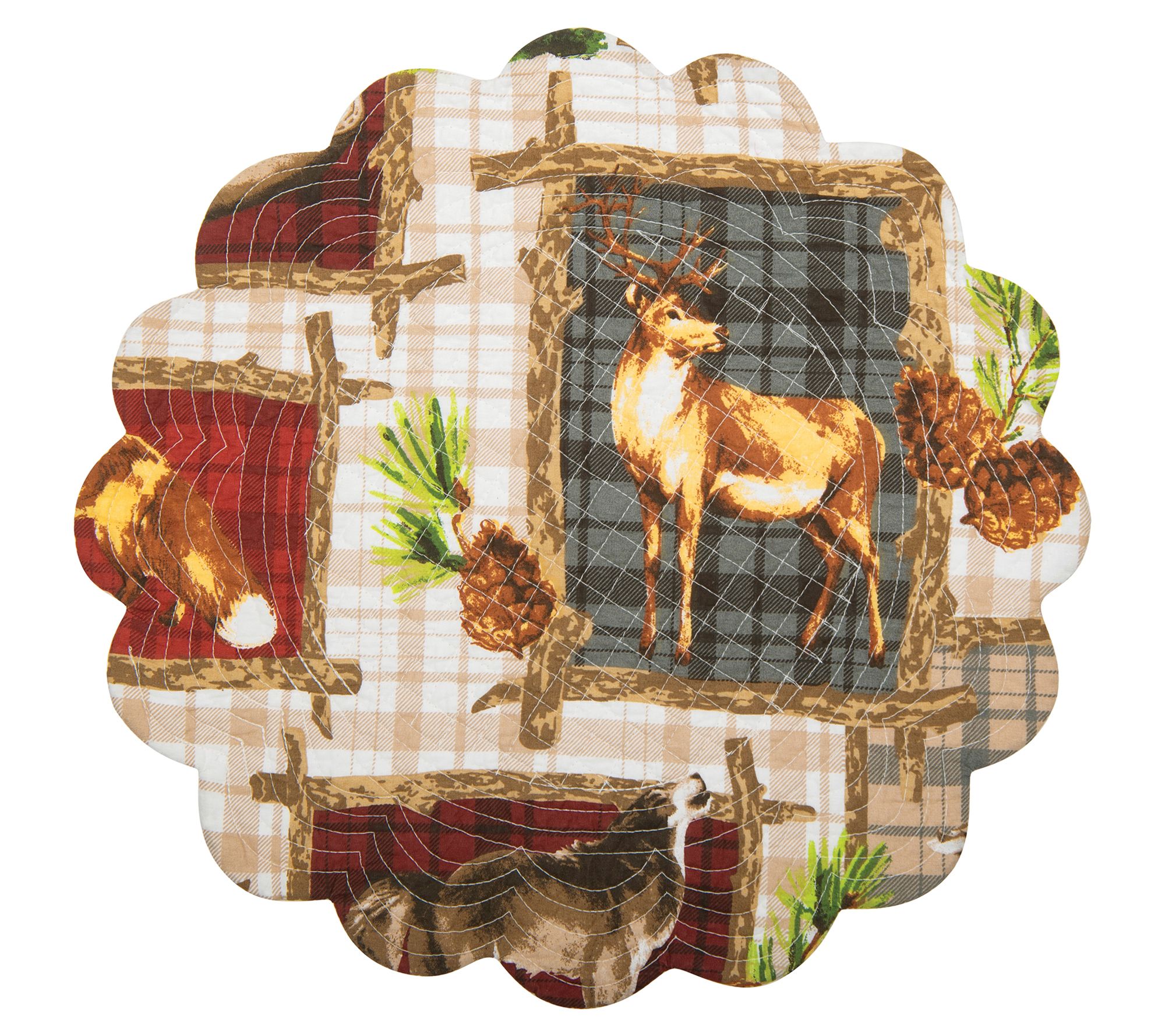 17" Bryson Retreat Round Placemat Set of 6 by Valerie