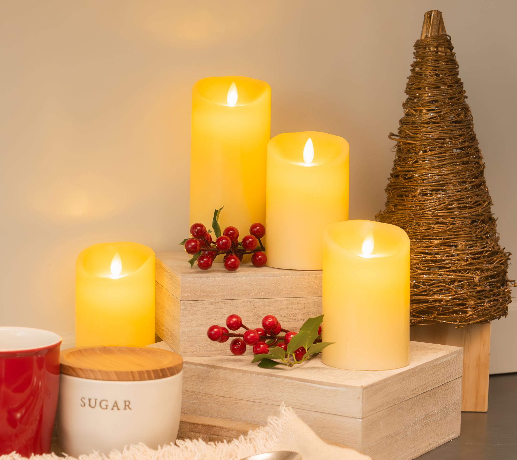 Luminara Set of (4) 4.5" & 6.5" Gift Boxed Flameless Candles