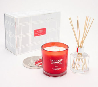 HomeWorx by Slatkin & Co. Garland Berry Candle and Diffuser Set