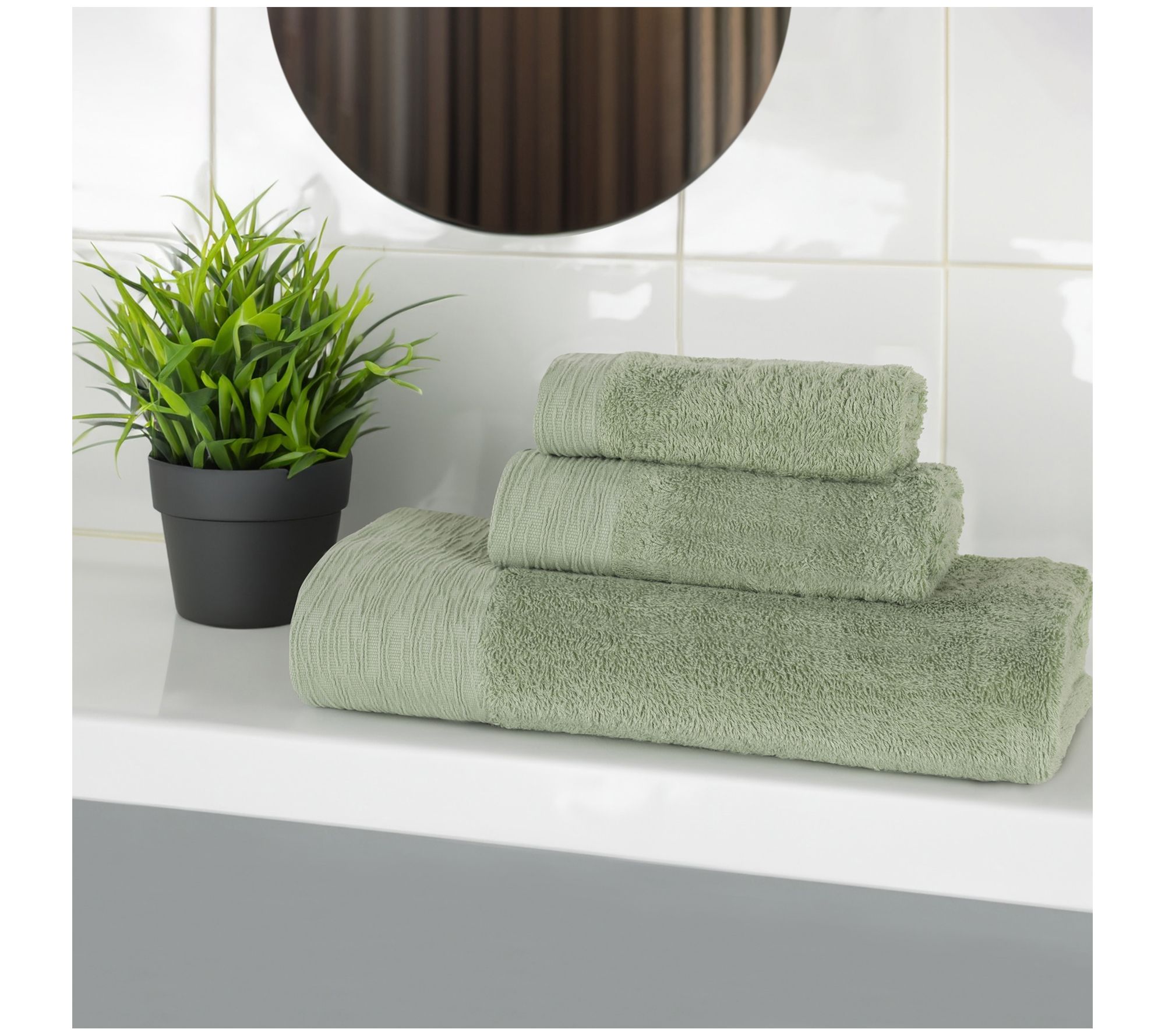 Superior Rayon made from Bamboo Solid 3-PieceTowel Set