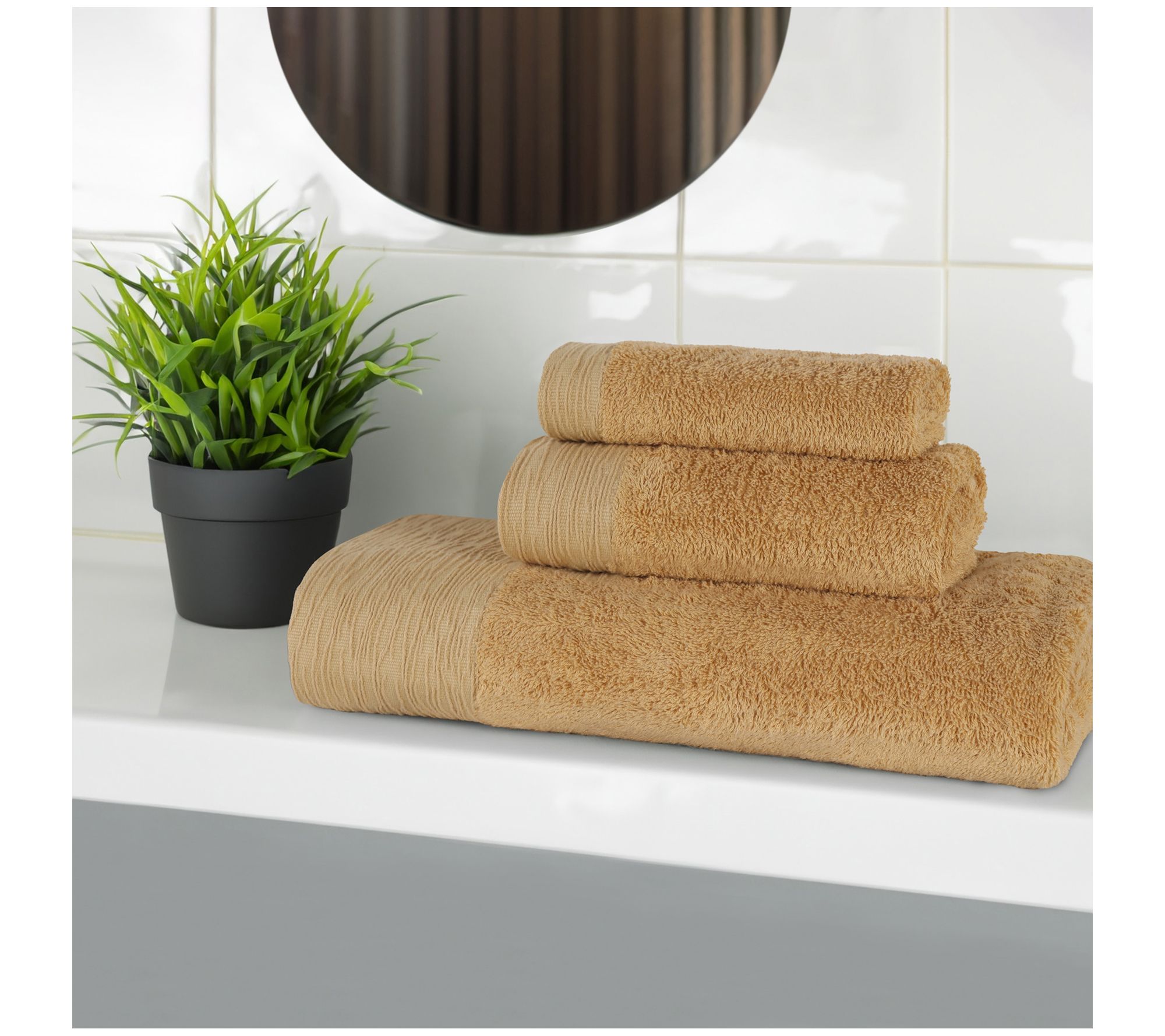 Superior Rayon made from Bamboo Solid 3-PieceTowel Set